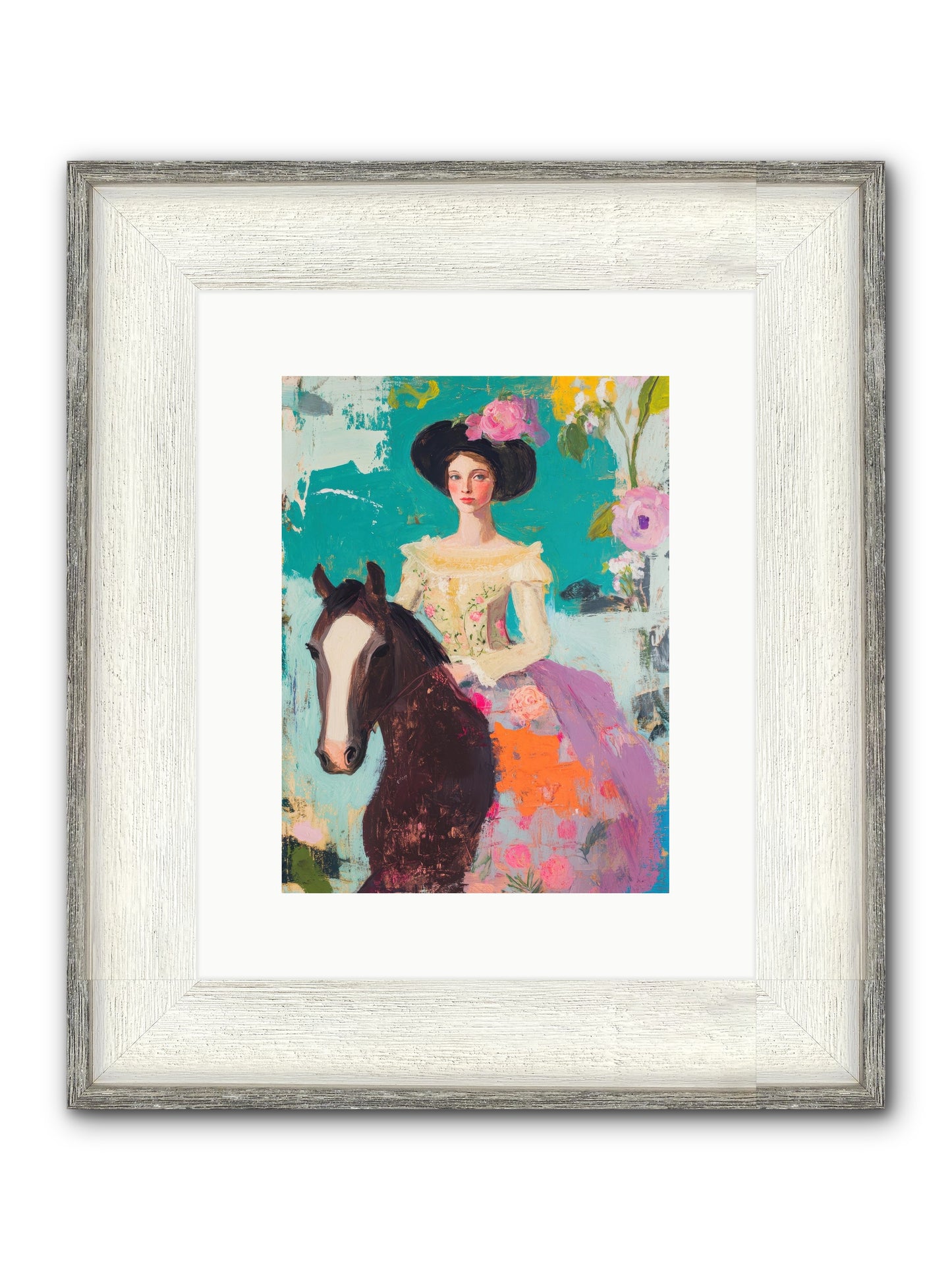 Pearl Dust Trail Framed Print - Driftwood White 9x12