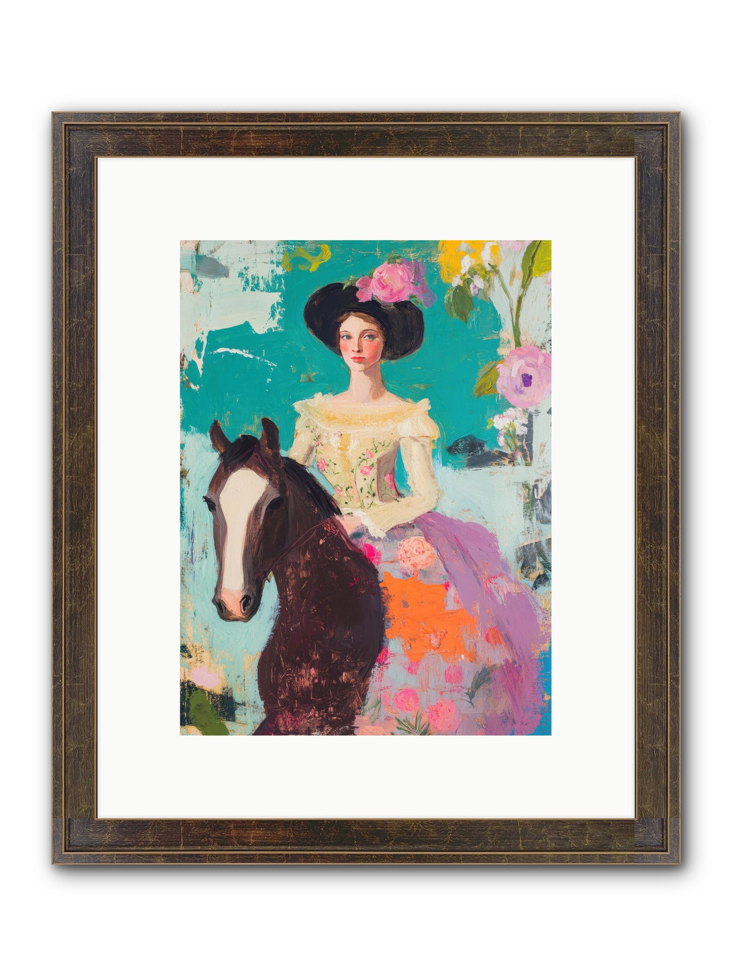 Pearl Dust Trail Framed Print - Slimwoods Black/Gold 9x12