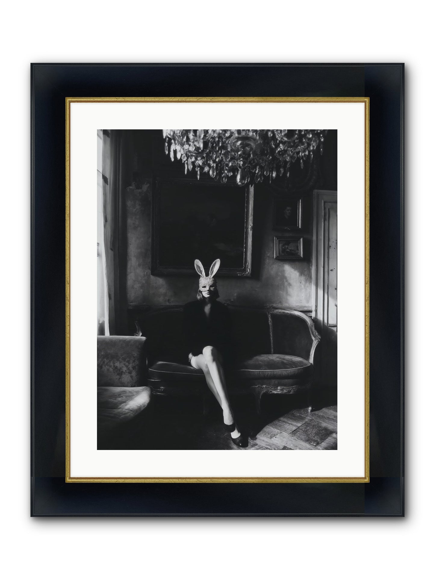 Pearls and Rebellion Framed Print - Wide Black w/Gold 18x24