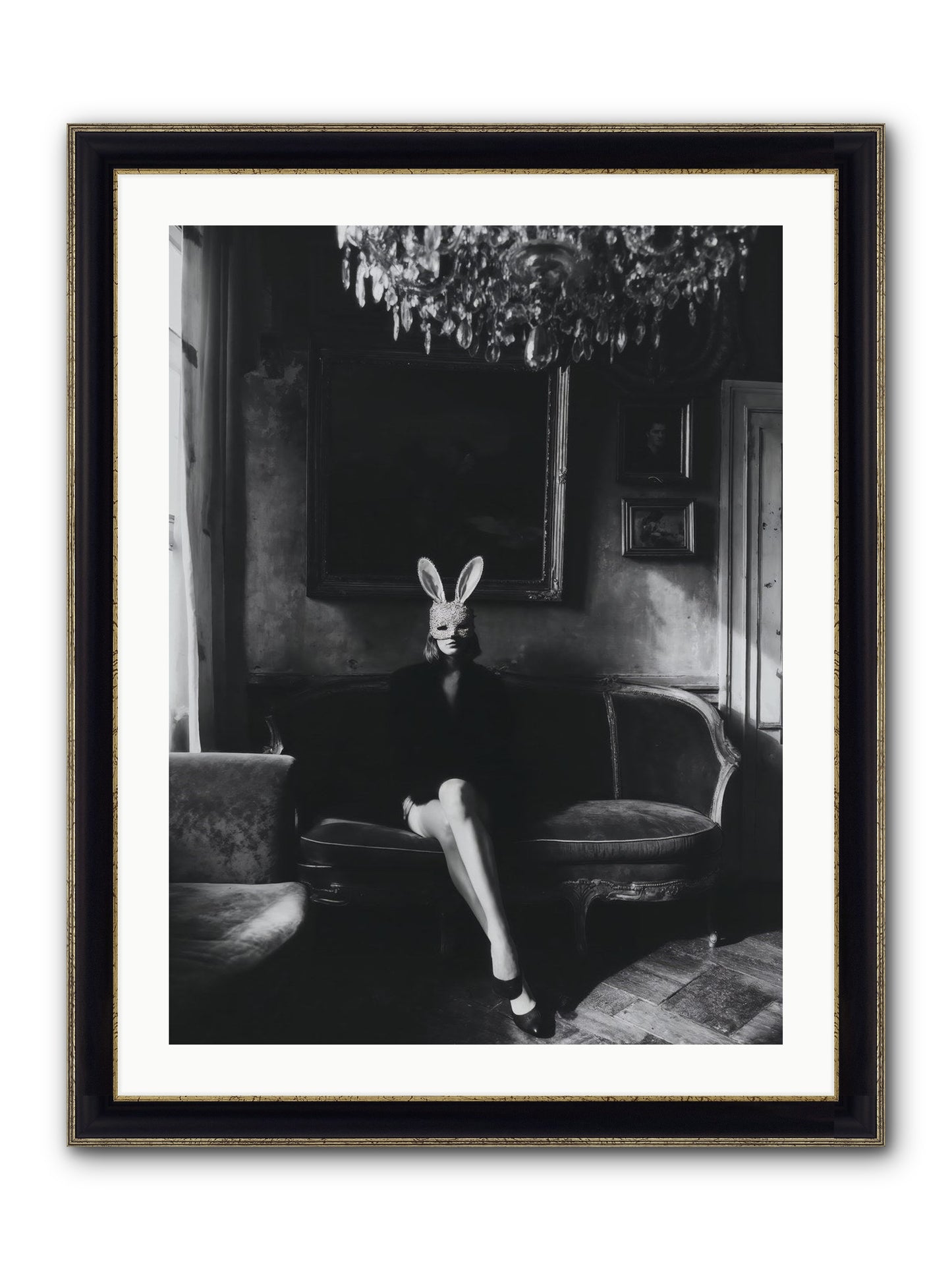 Pearls and Rebellion Framed Print - Black & Gold 24x32