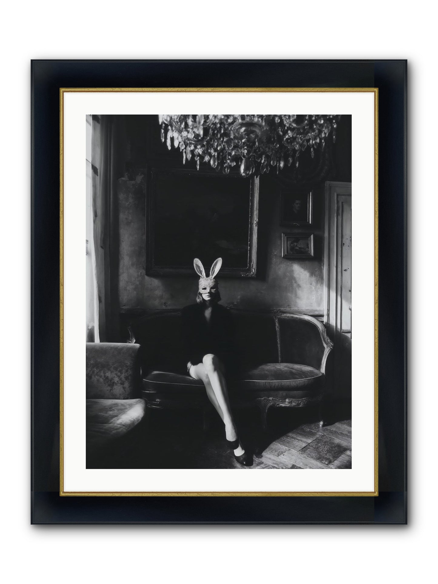 Pearls and Rebellion Framed Print - Wide Black w/Gold 24x32