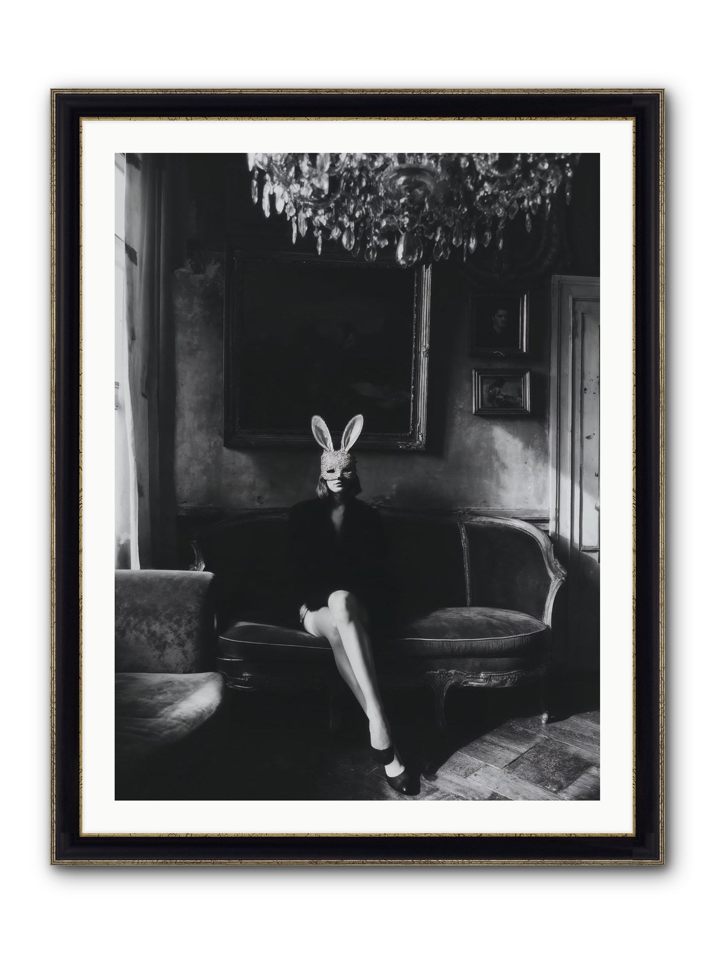 Pearls and Rebellion Framed Print - Black & Gold 30x40
