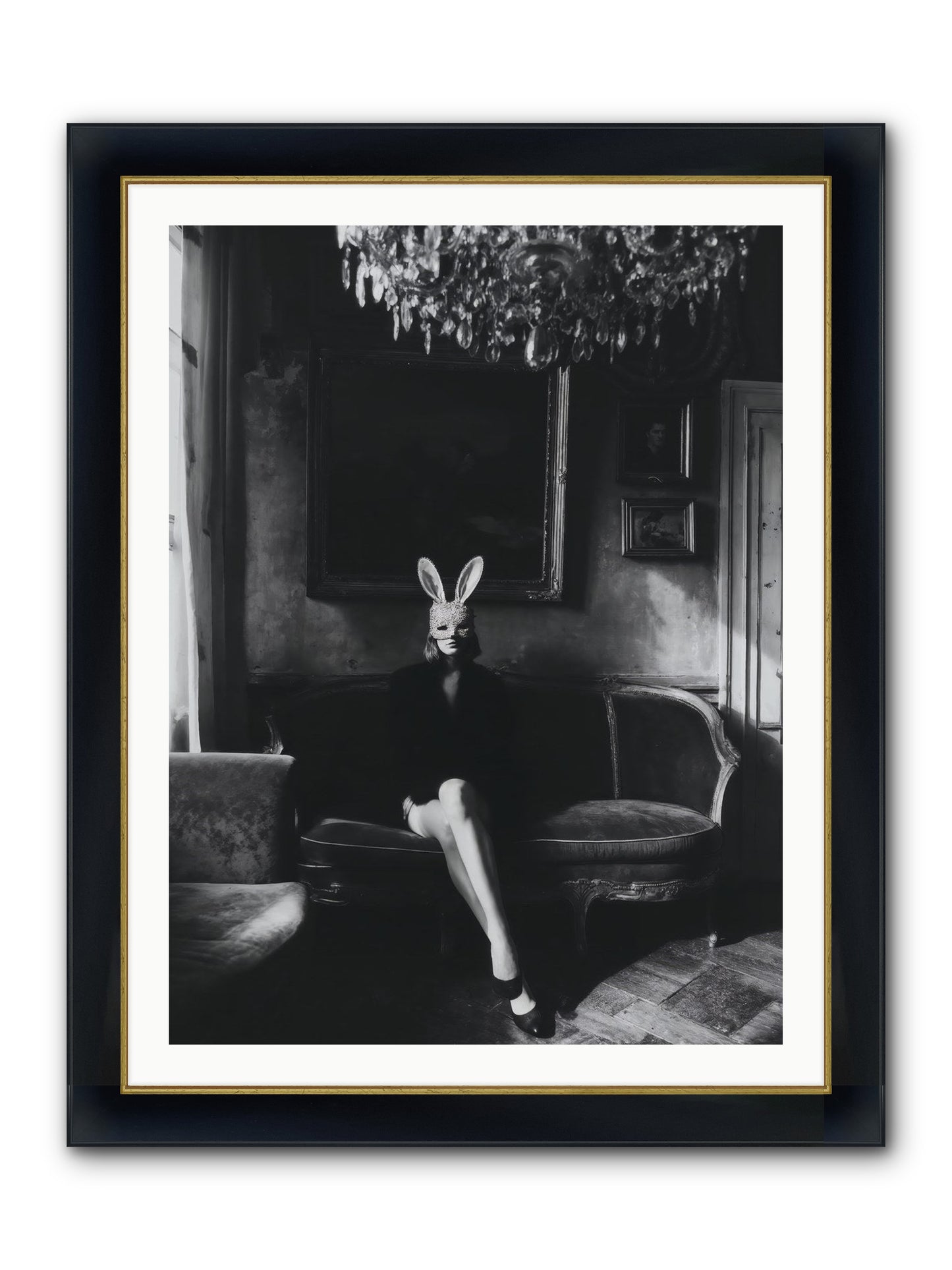 Pearls and Rebellion Framed Print - Wide Black w/Gold 30x40