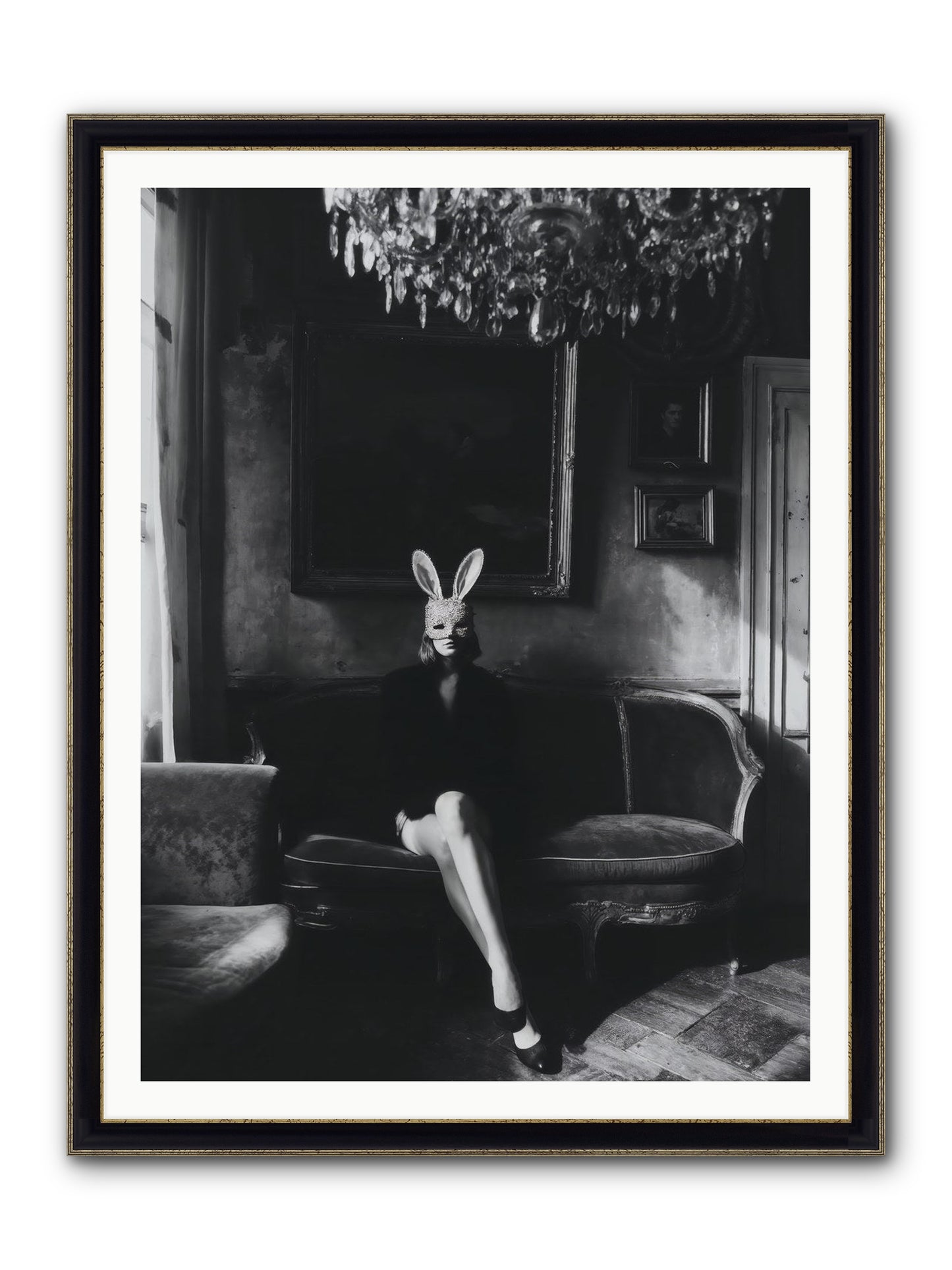 Pearls and Rebellion Framed Print - Black & Gold 36x48