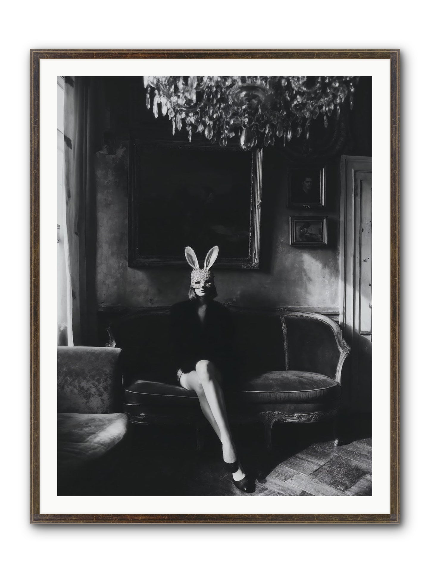 Pearls and Rebellion Framed Print - Slimwoods Black/Gold 36x48