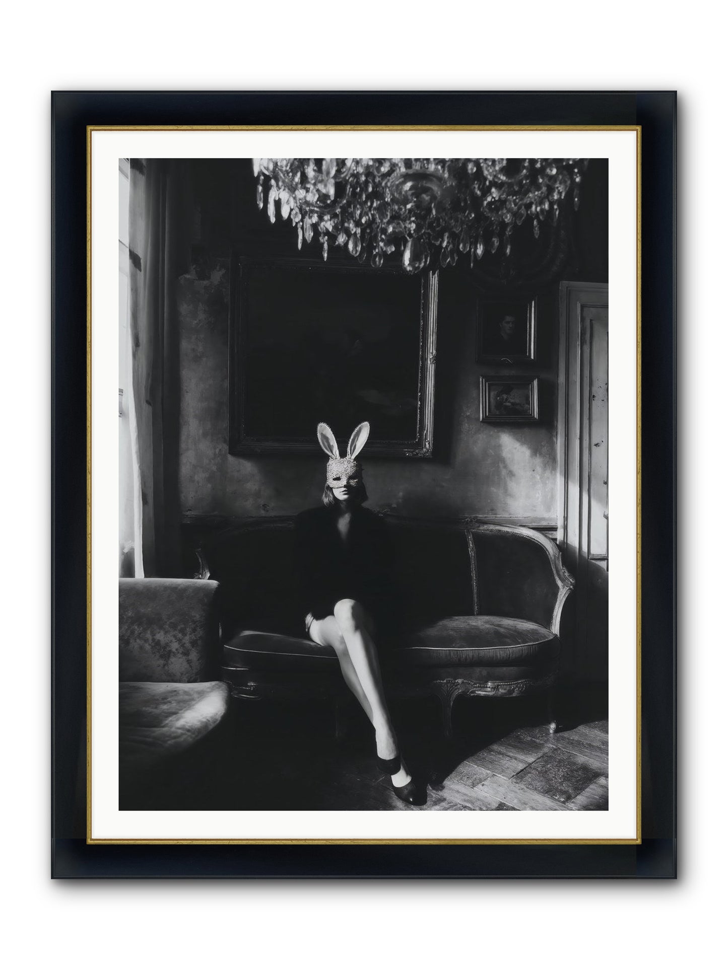 Pearls and Rebellion Framed Print - Wide Black w/Gold 36x48