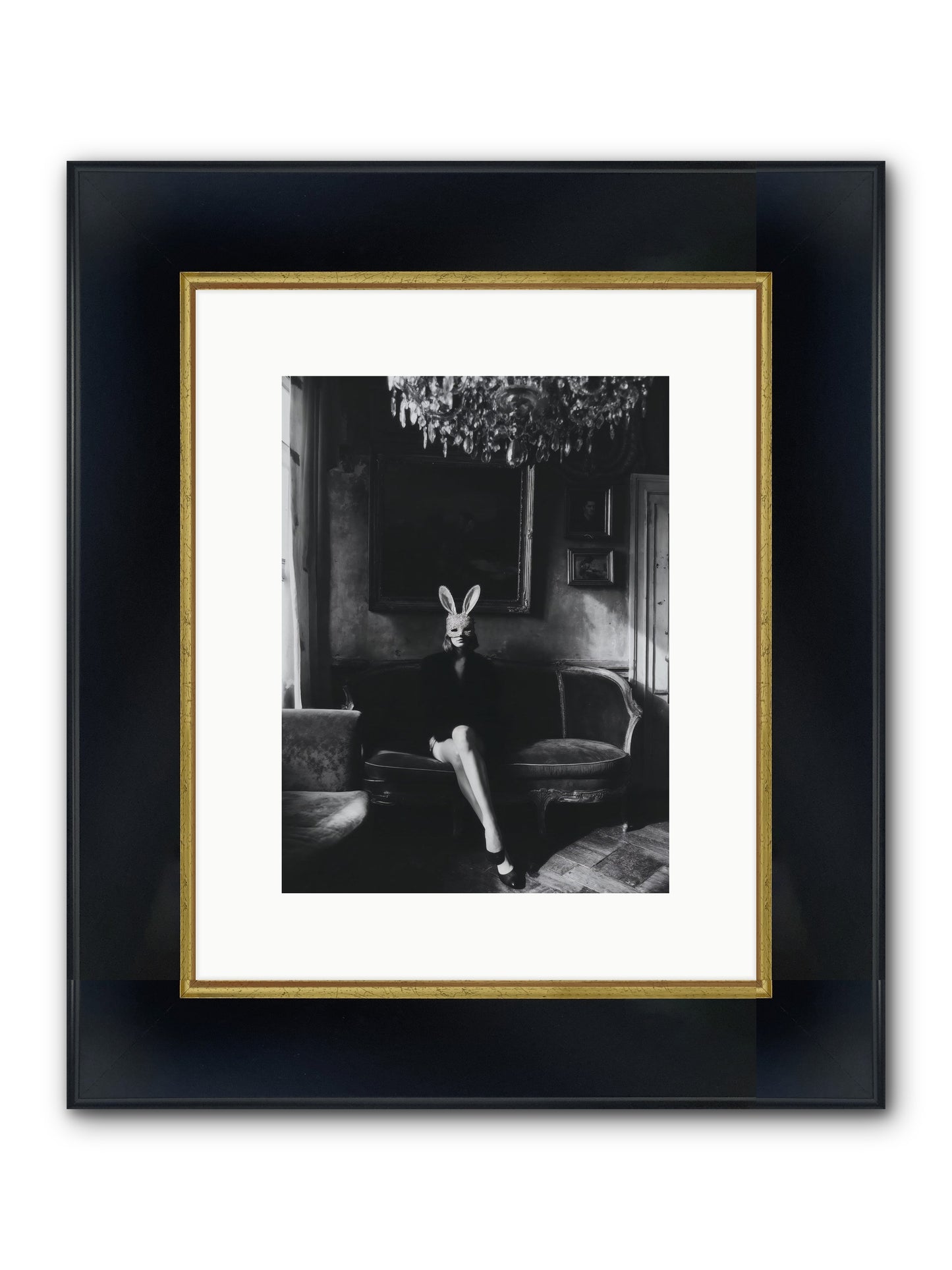 Pearls and Rebellion Framed Print - Wide Black w/Gold 9x12