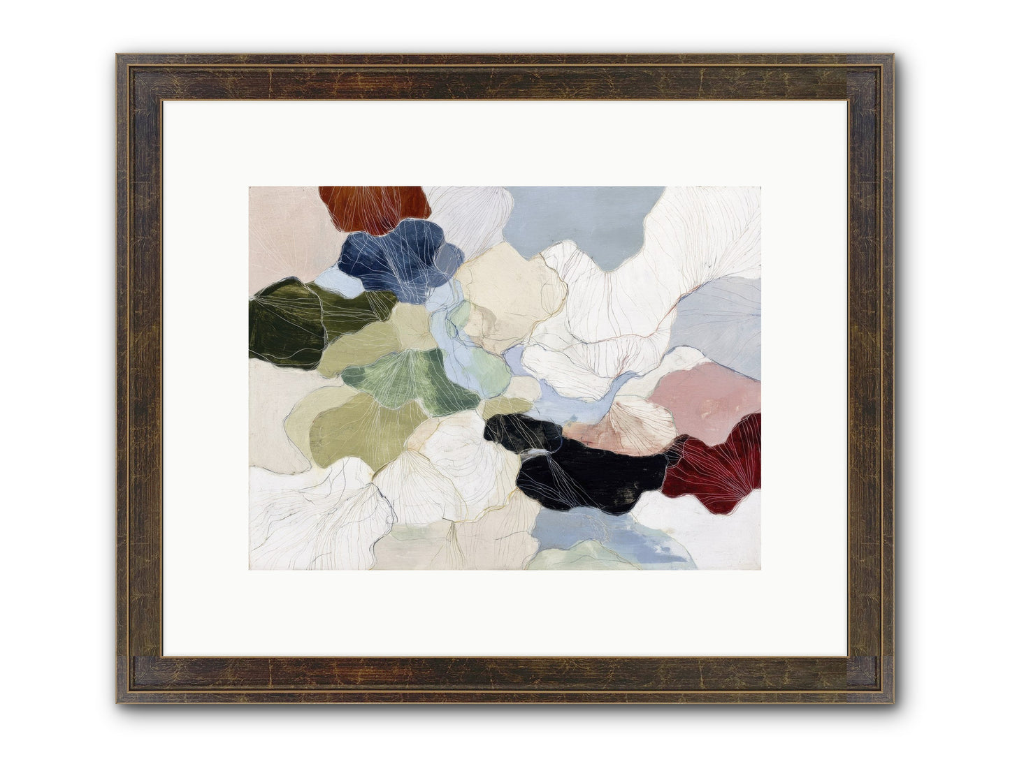 Pebble Framed Print - Slimwoods Black/Gold 12x9