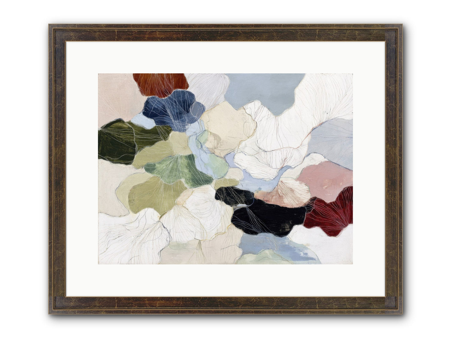 Pebble Framed Print - Slimwoods Black/Gold 16x12