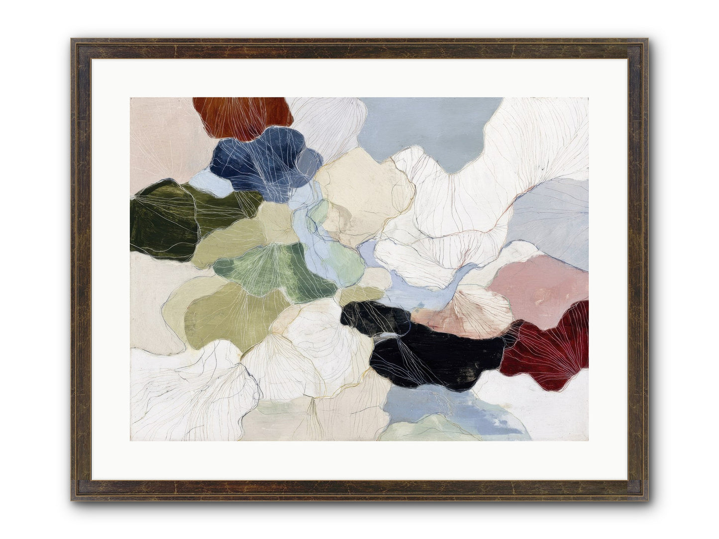Pebble Framed Print - Slimwoods Black/Gold 24x18
