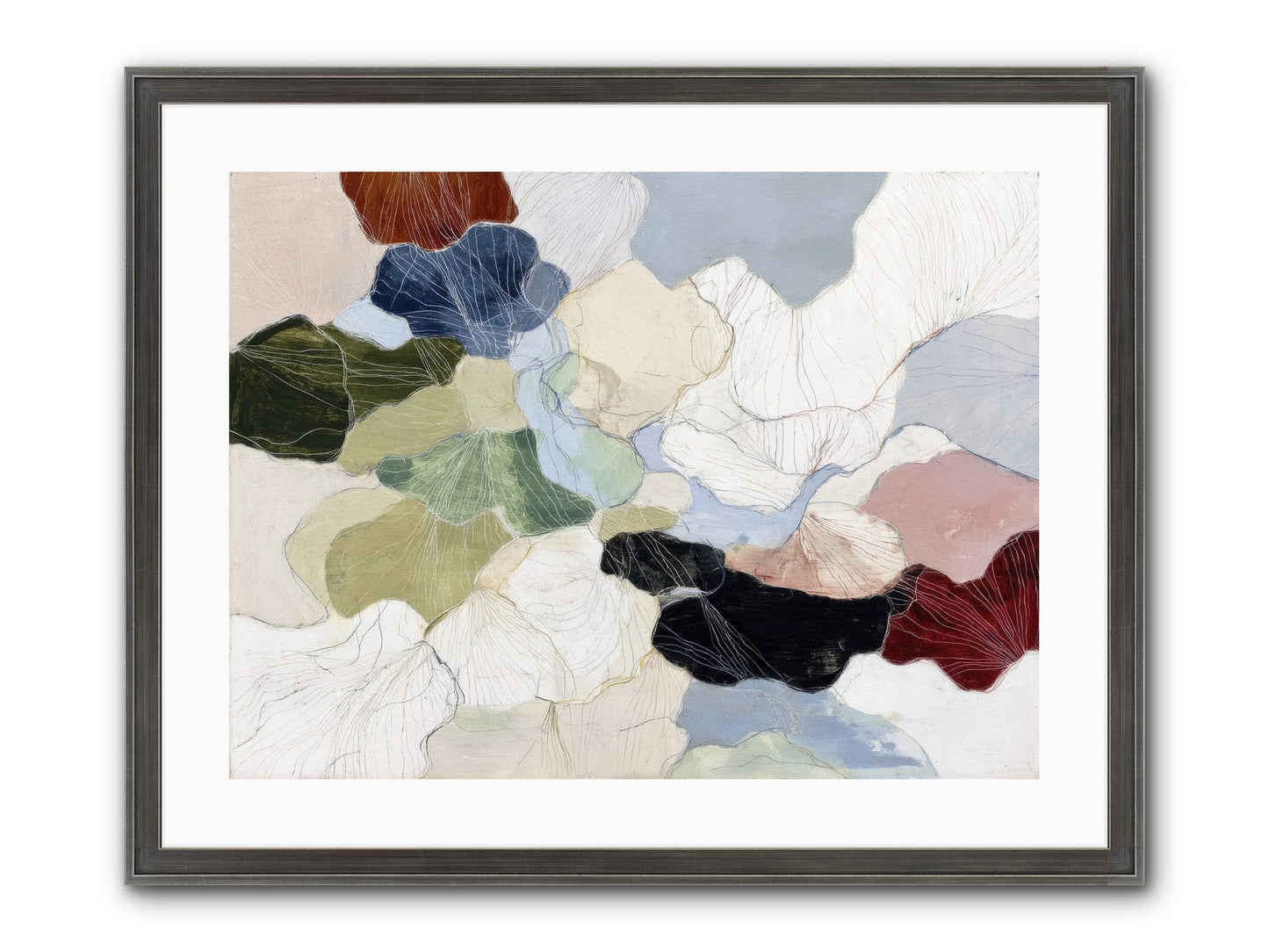 Pebble Framed Print - Slimwoods Black/Silver 24x18