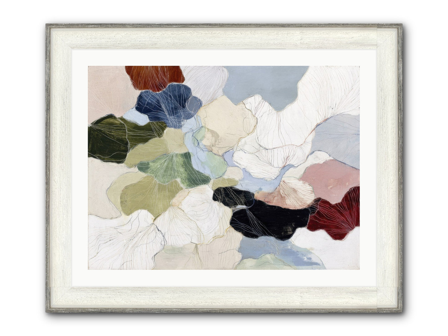 Pebble Framed Print - Driftwood White 32x24