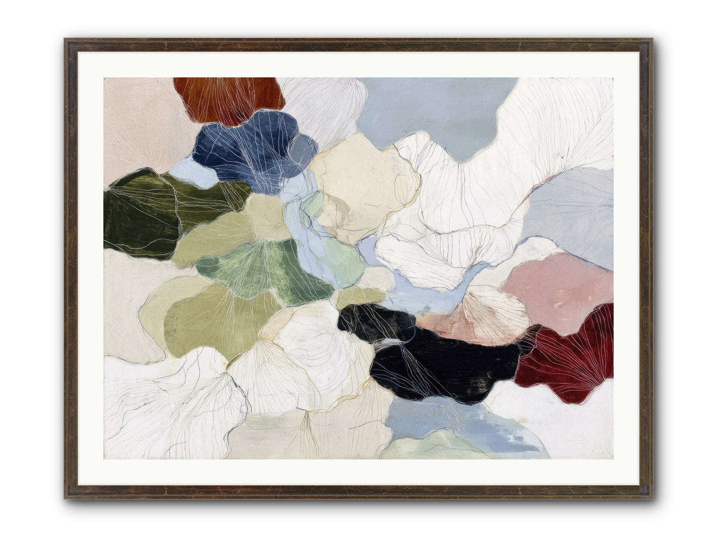 Pebble Framed Print - Slimwoods Black/Gold 40x30