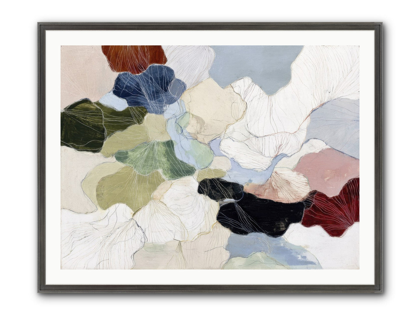 Pebble Framed Print - Slimwoods Black/Silver 40x30