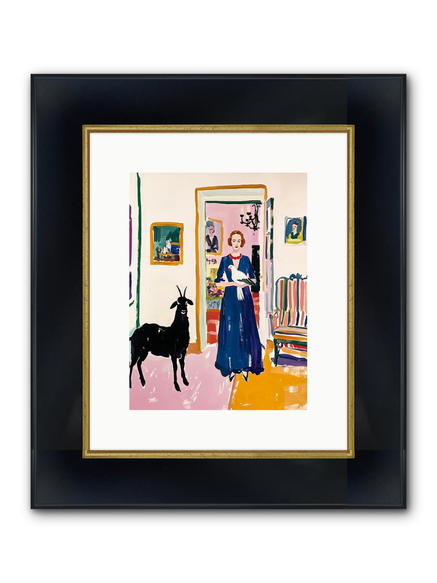 Penny Lane Framed Print - Wide Black w/Gold 9x12