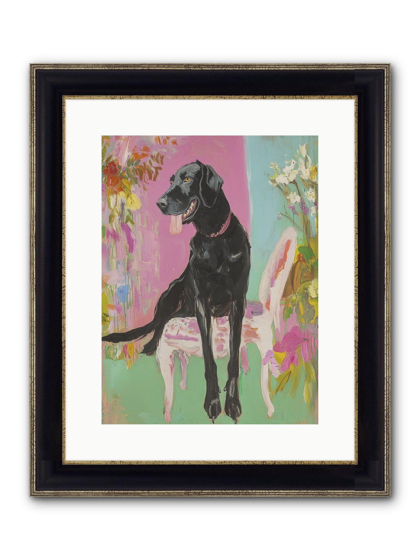 Penny Whistle Framed Print - Black & Gold 12x16