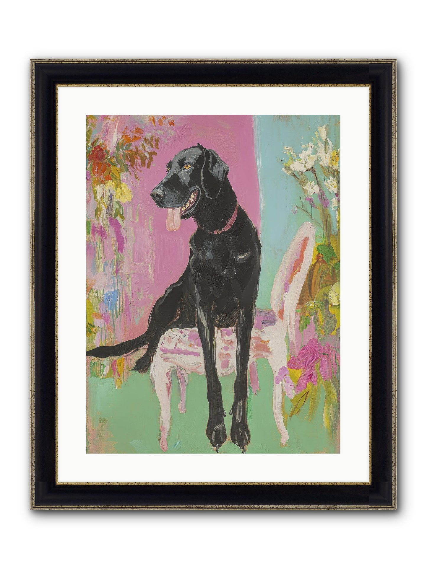 Penny Whistle Framed Print - Black & Gold 18x24