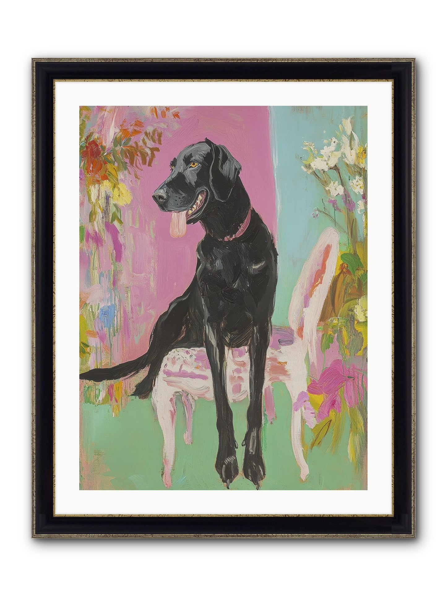 Penny Whistle Framed Print - Black & Gold 24x32