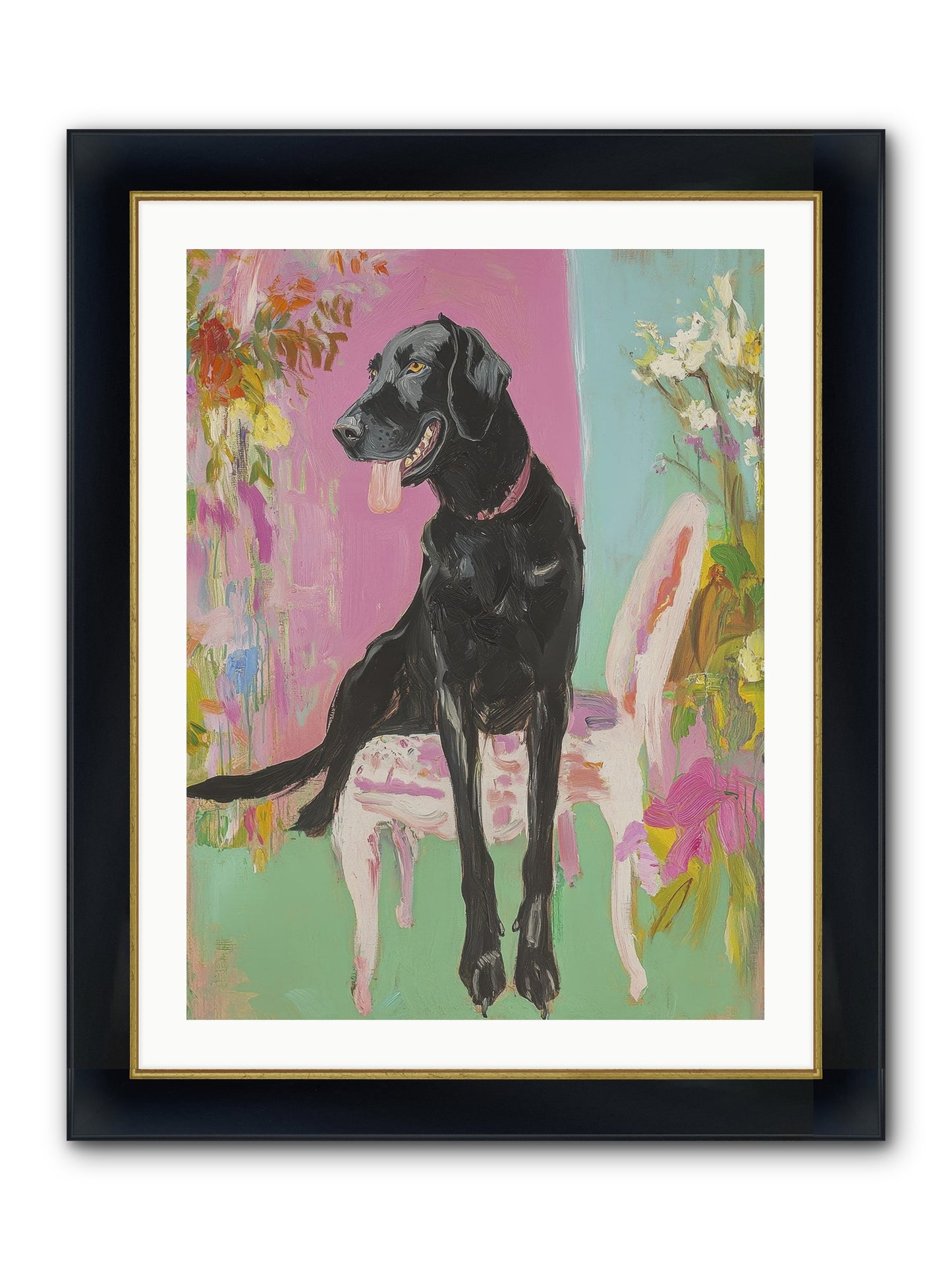 Penny Whistle Framed Print - Wide Black w/Gold 24x32