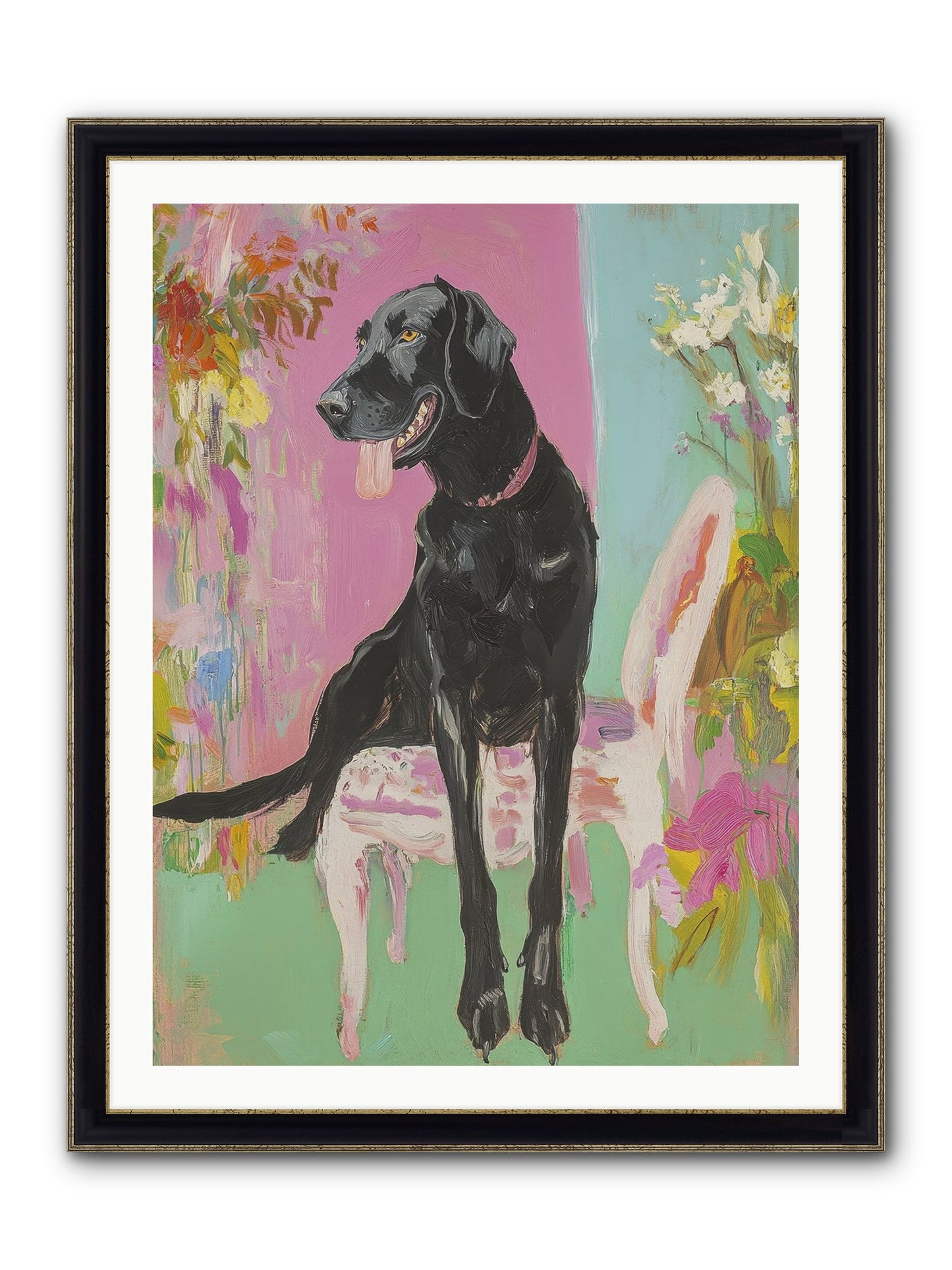 Penny Whistle Framed Print - Black & Gold 30x40