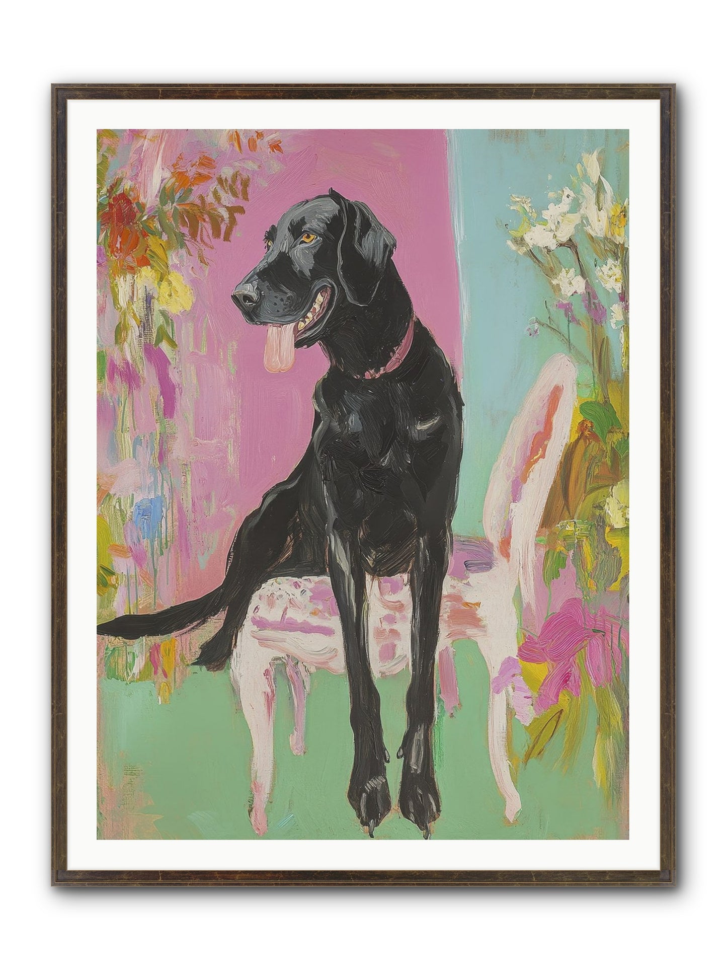 Penny Whistle Framed Print - Slimwoods Black/Gold 36x48