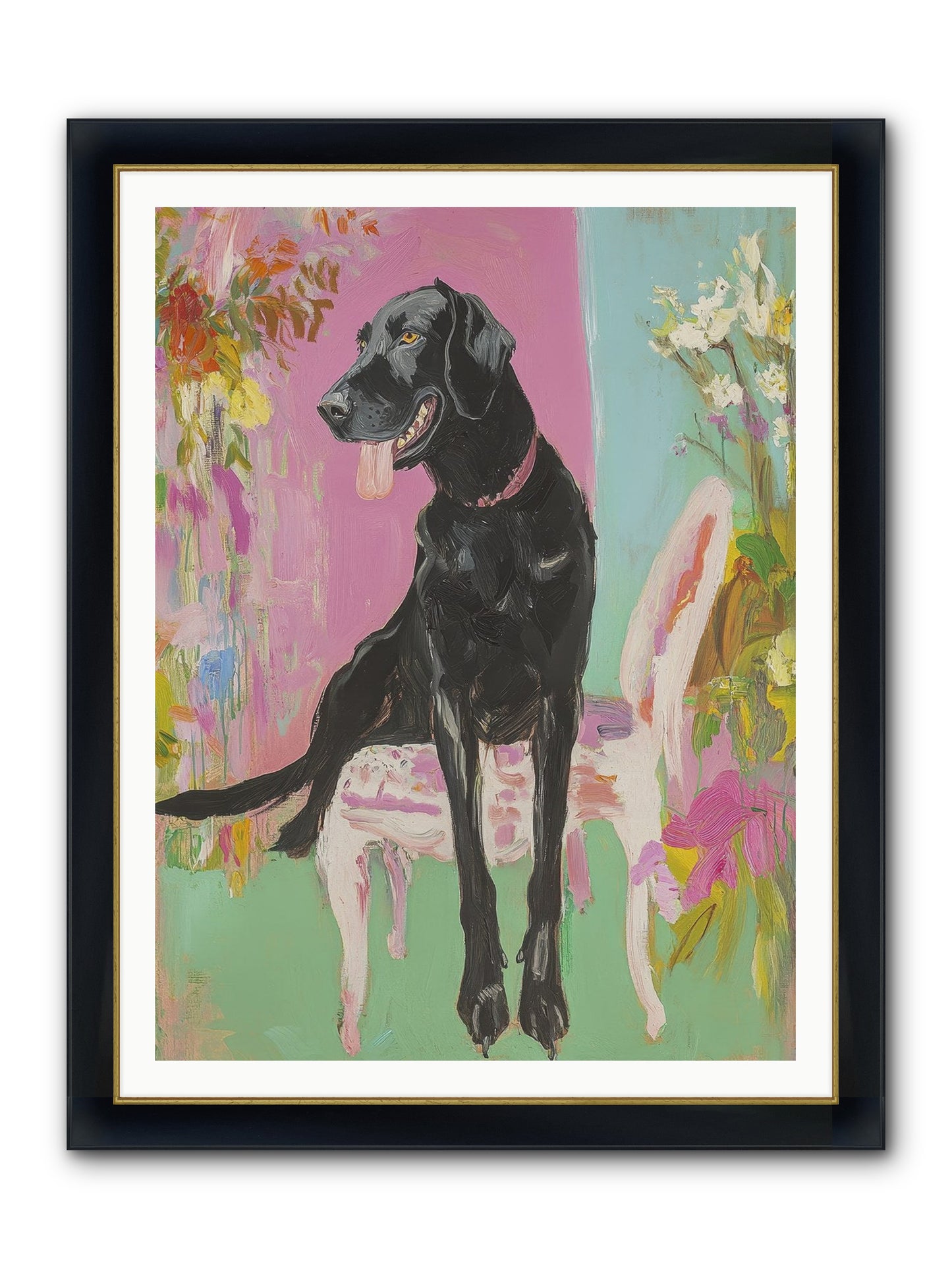Penny Whistle Framed Print - Wide Black w/Gold 36x48