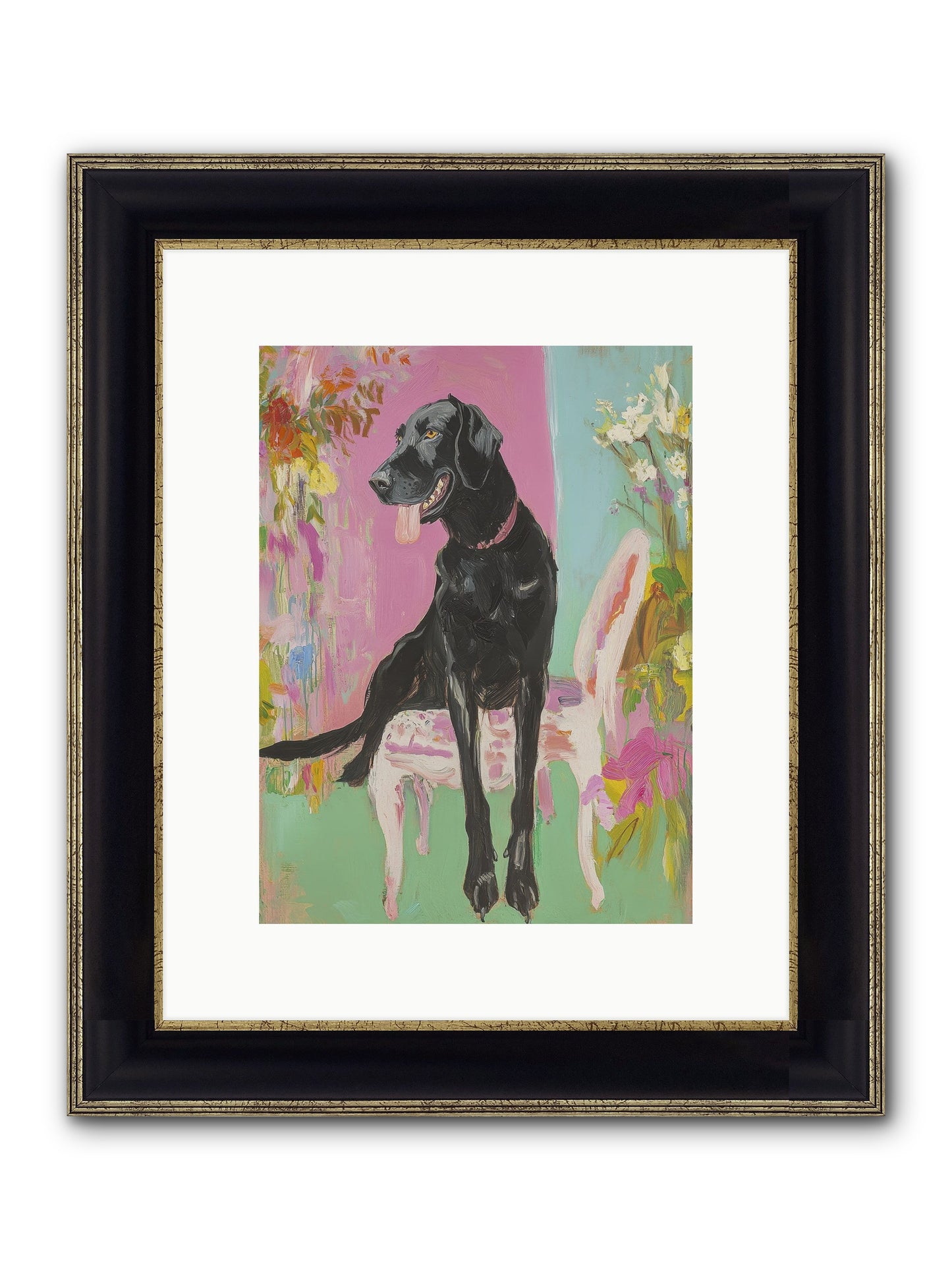 Penny Whistle Framed Print - Black & Gold 9x12