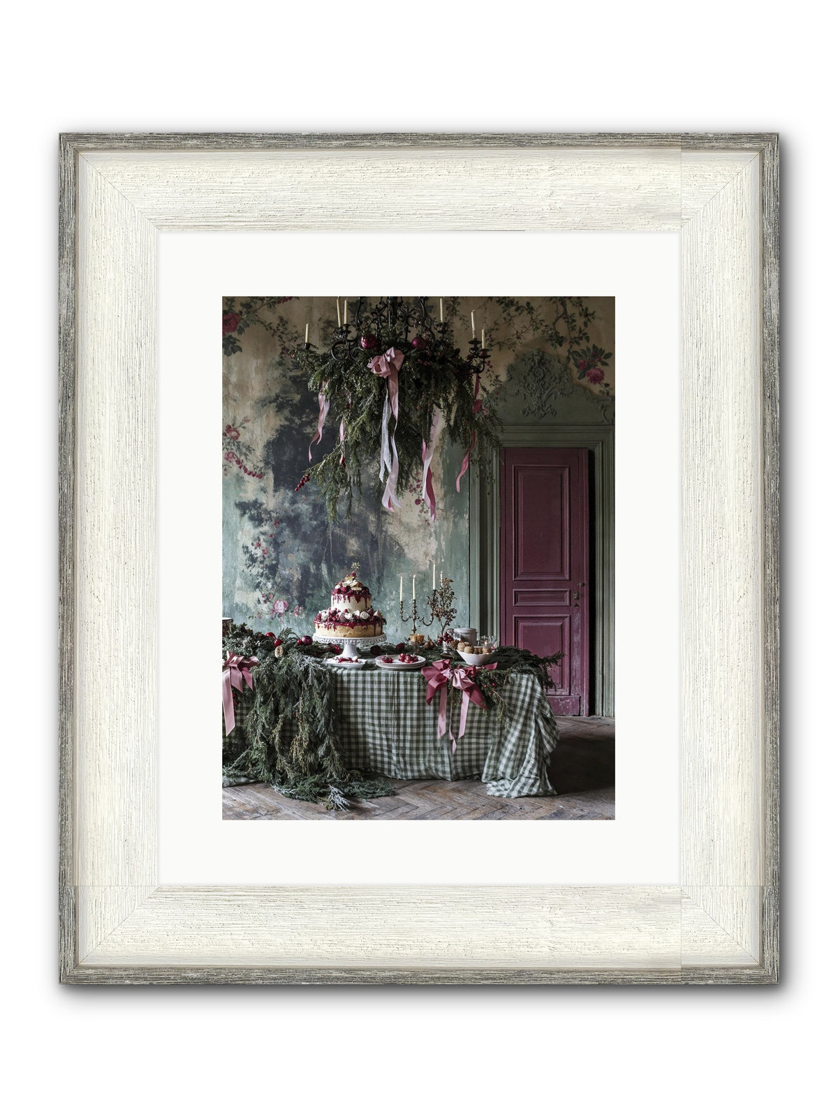 Peppermint Lane At Twilight Framed Print - Driftwood White 12x16