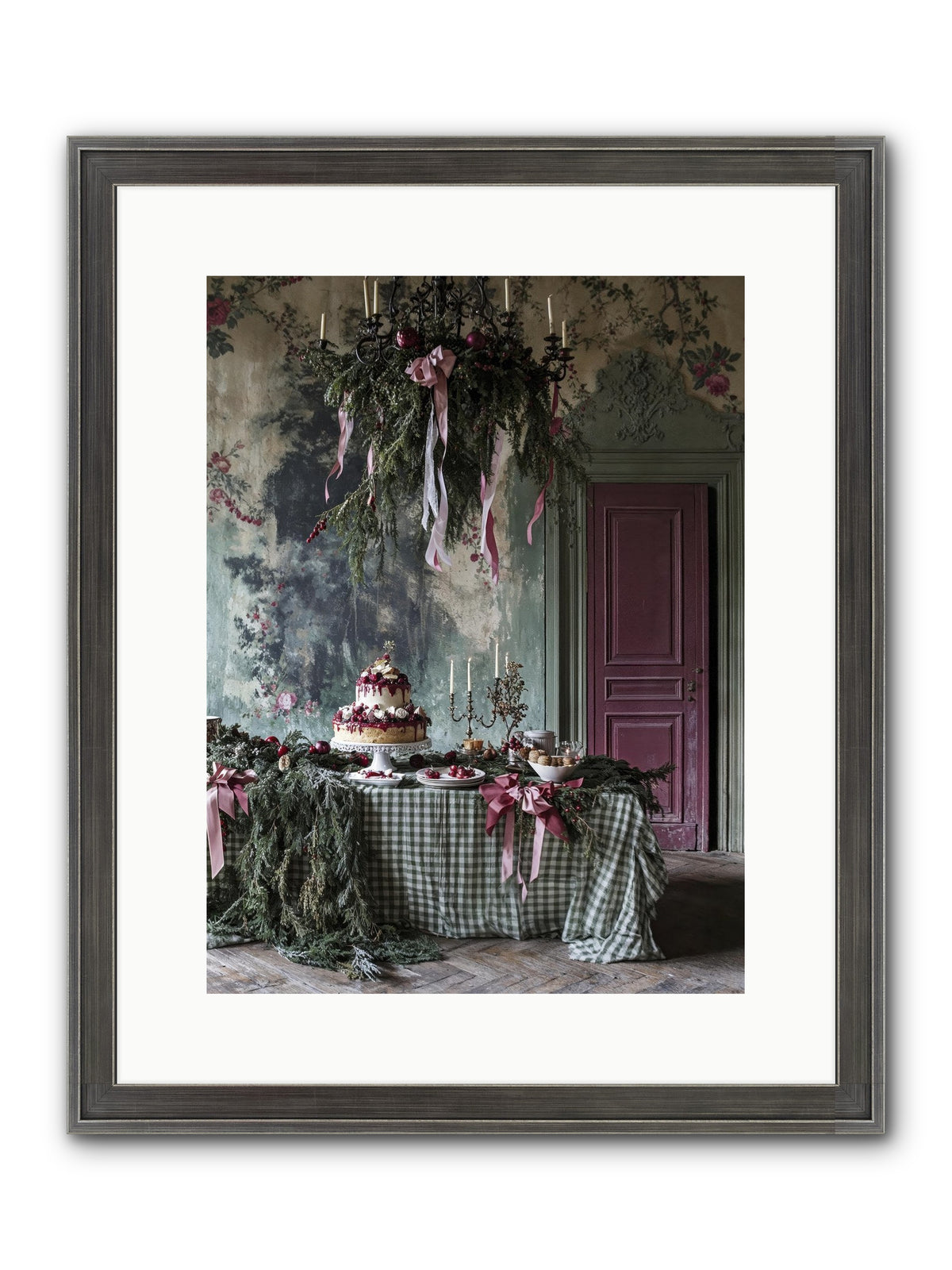 Peppermint Lane At Twilight Framed Print - Slimwoods Black/Silver 12x16