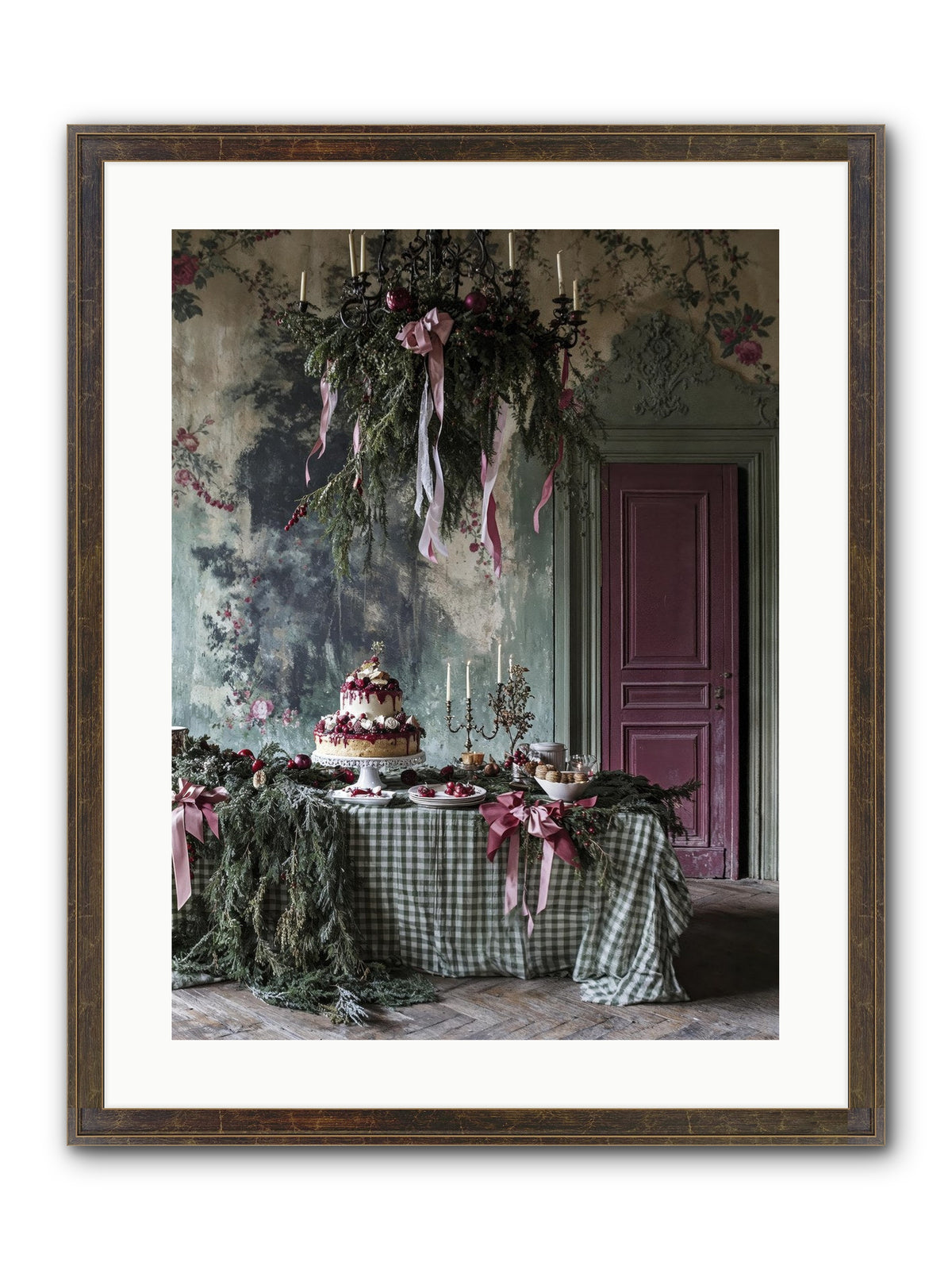 Peppermint Lane At Twilight Framed Print - Slimwoods Black/Gold 18x24