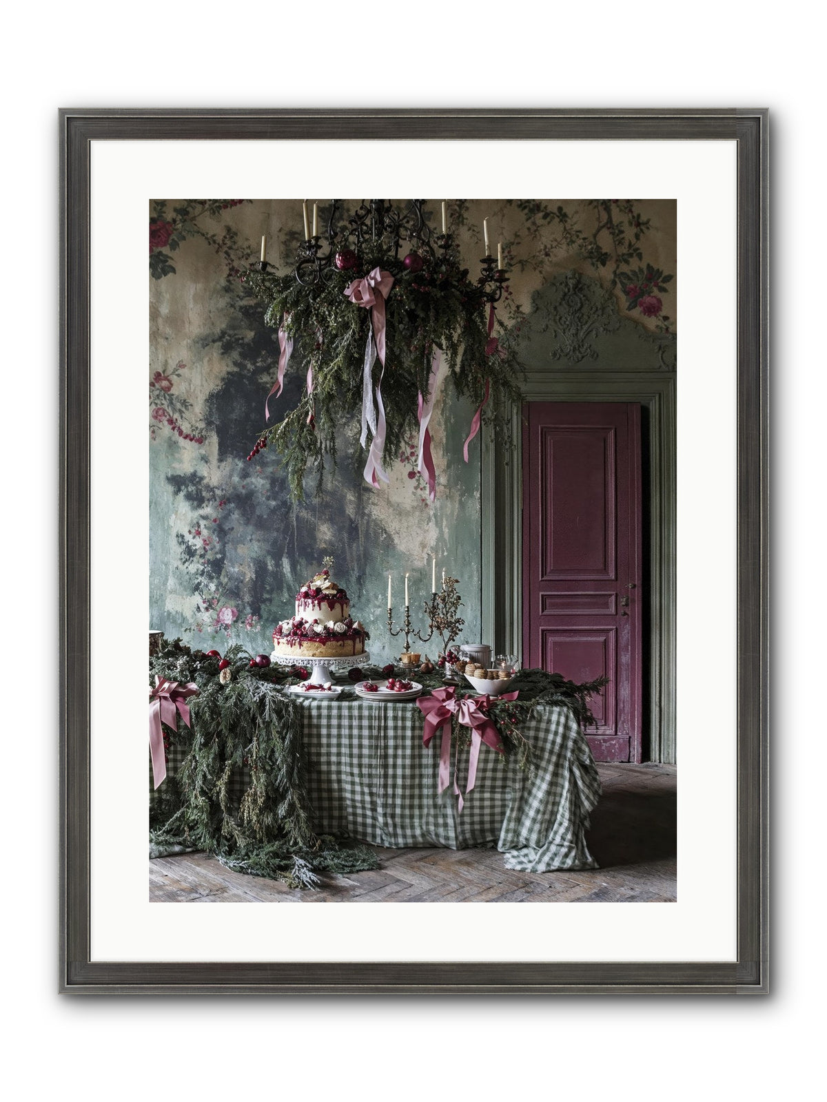 Peppermint Lane At Twilight Framed Print - Slimwoods Black/Silver 18x24