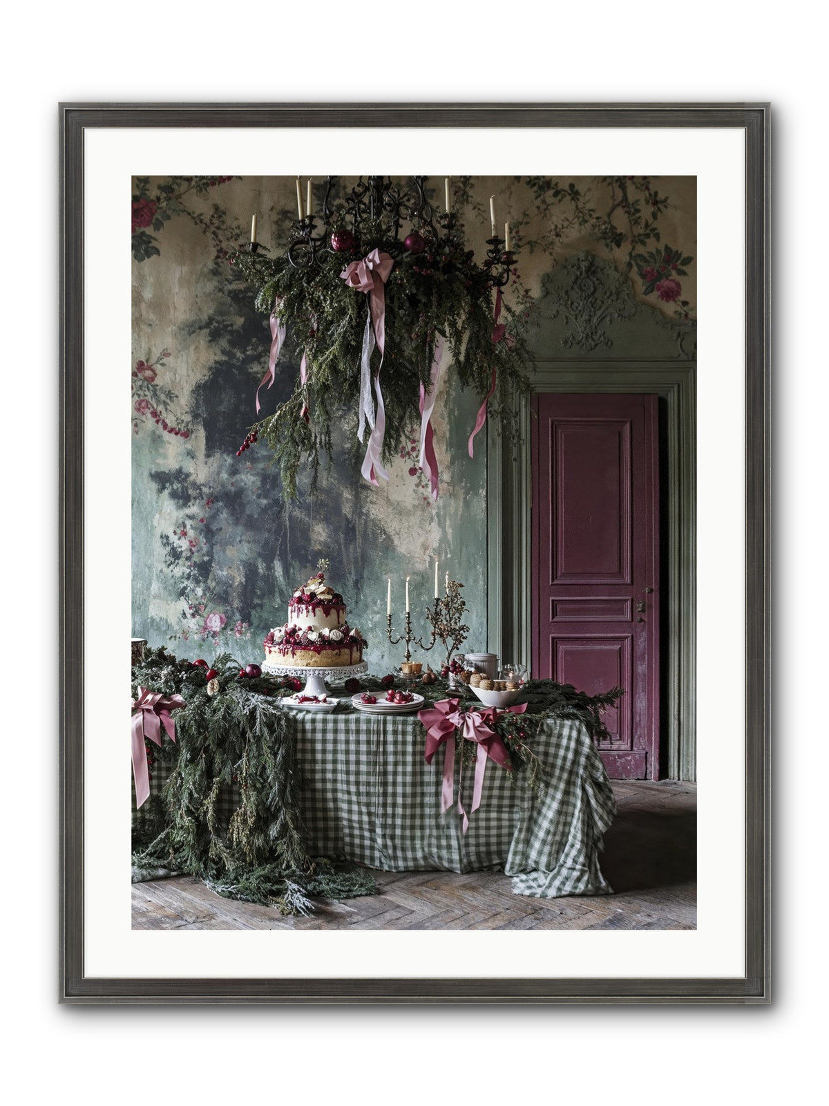 Peppermint Lane At Twilight Framed Print - Slimwoods Black/Silver 24x32