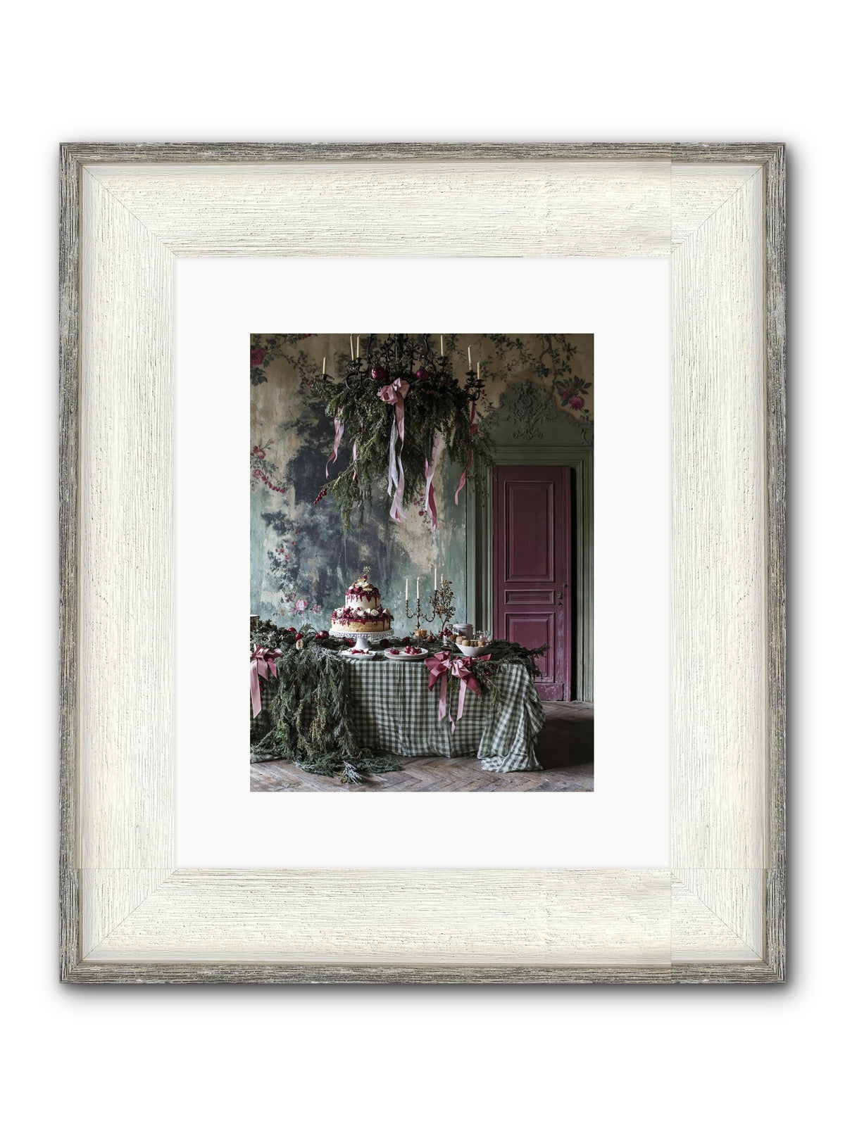 Peppermint Lane At Twilight Framed Print - Driftwood White 9x12