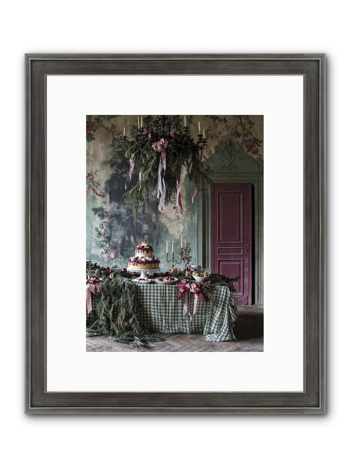 Peppermint Lane At Twilight Framed Print - Slimwoods Black/Silver 9x12