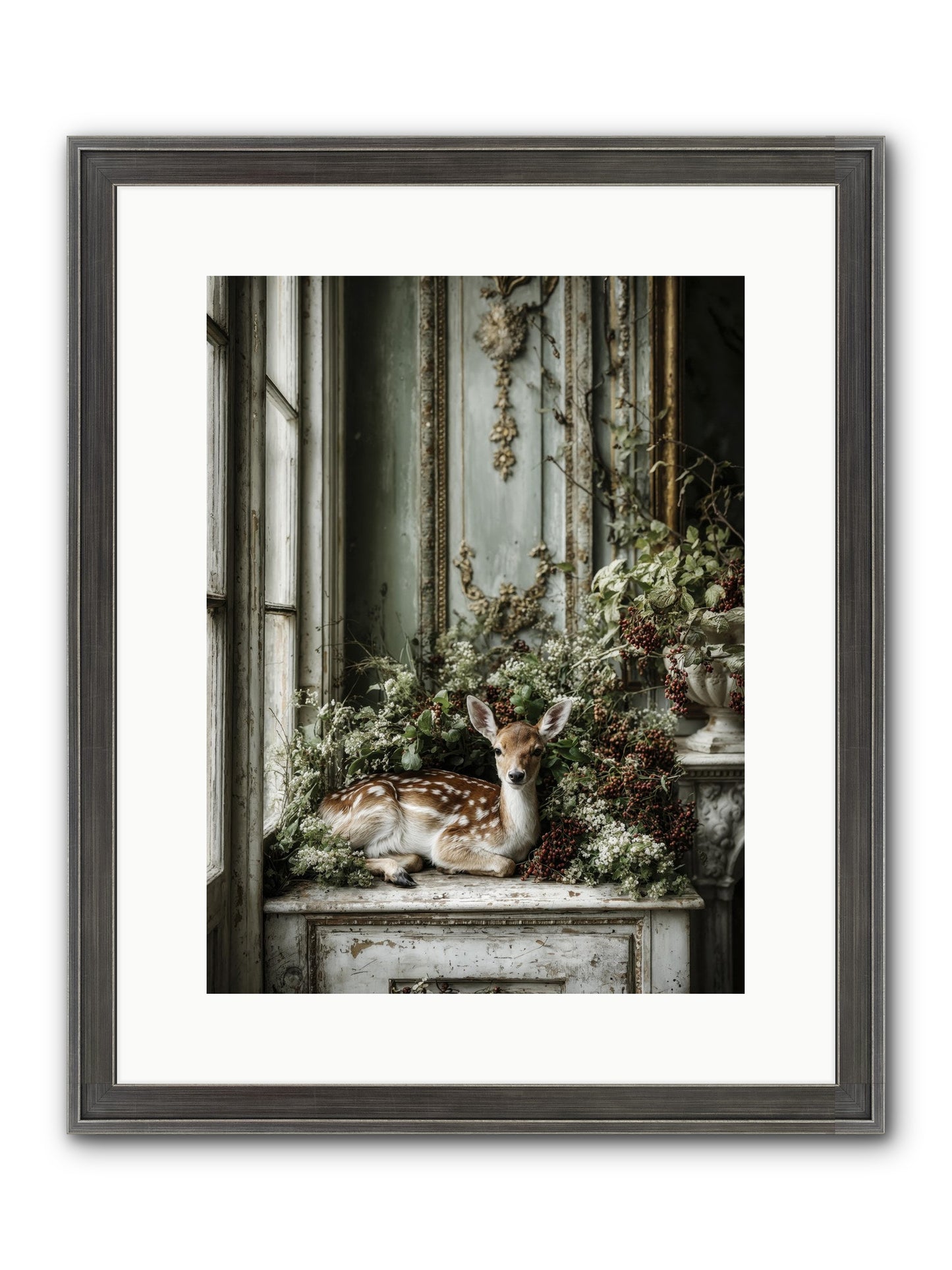 Percival Framed Print - Slimwoods Black/Silver 12x16