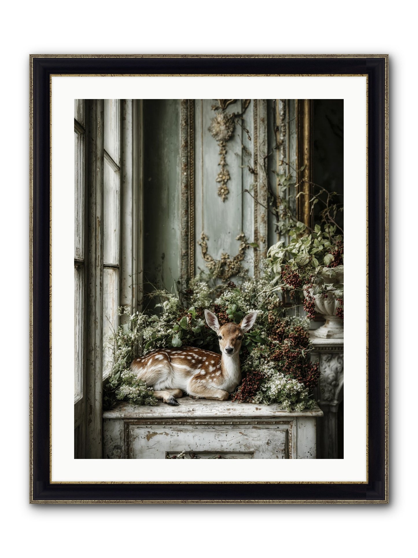 Percival Framed Print - Black & Gold 24x32