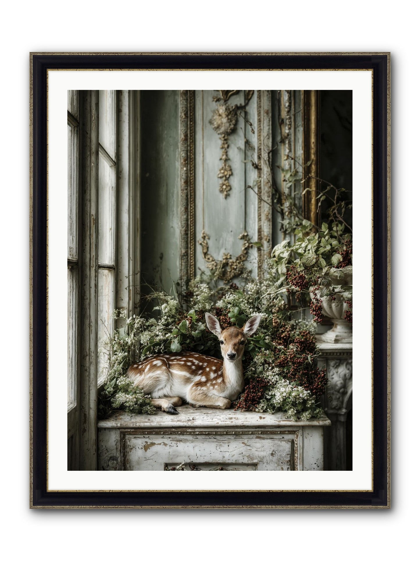 Percival Framed Print - Black & Gold 30x40