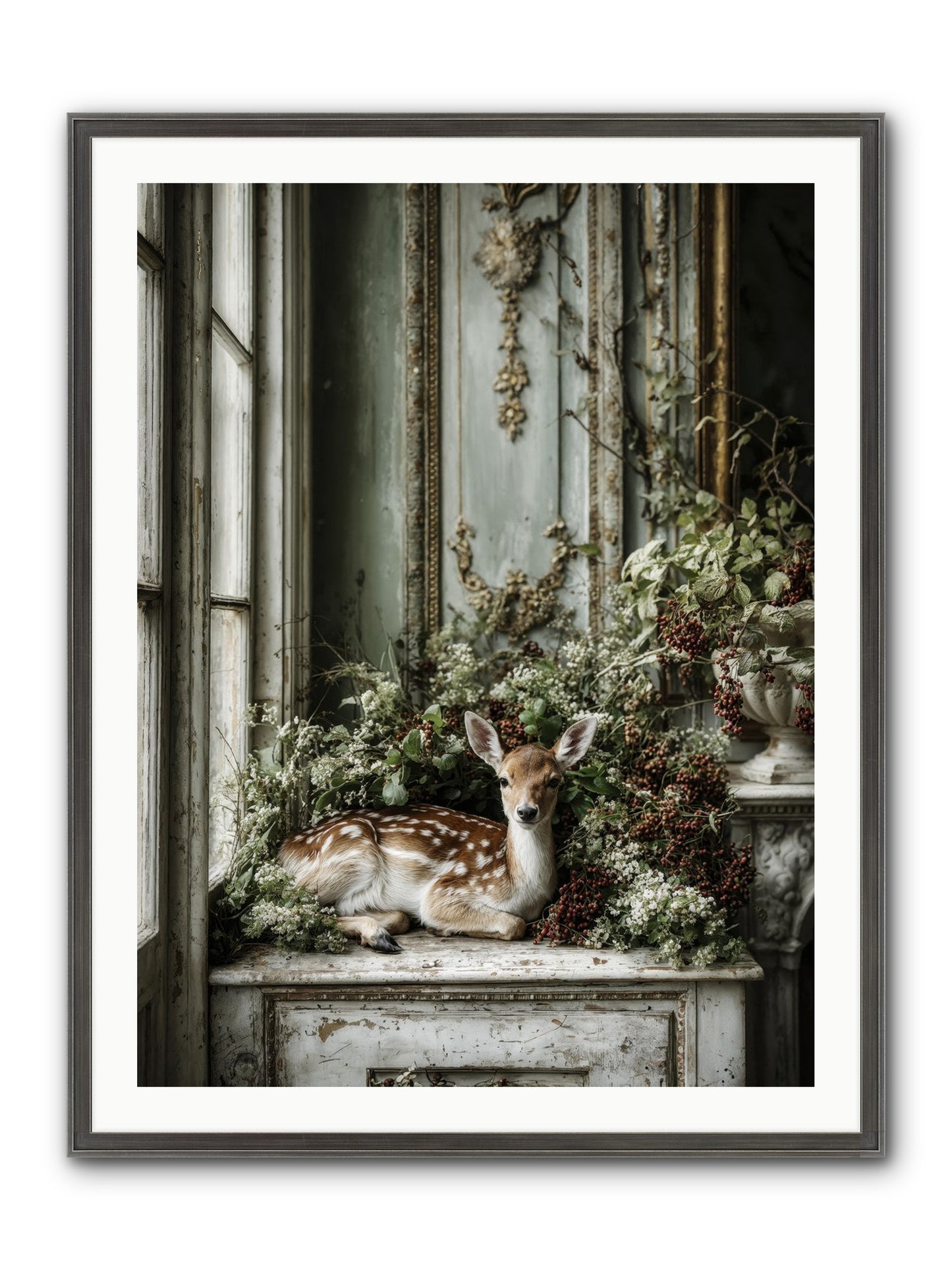 Percival Framed Print - Slimwoods Black/Silver 30x40