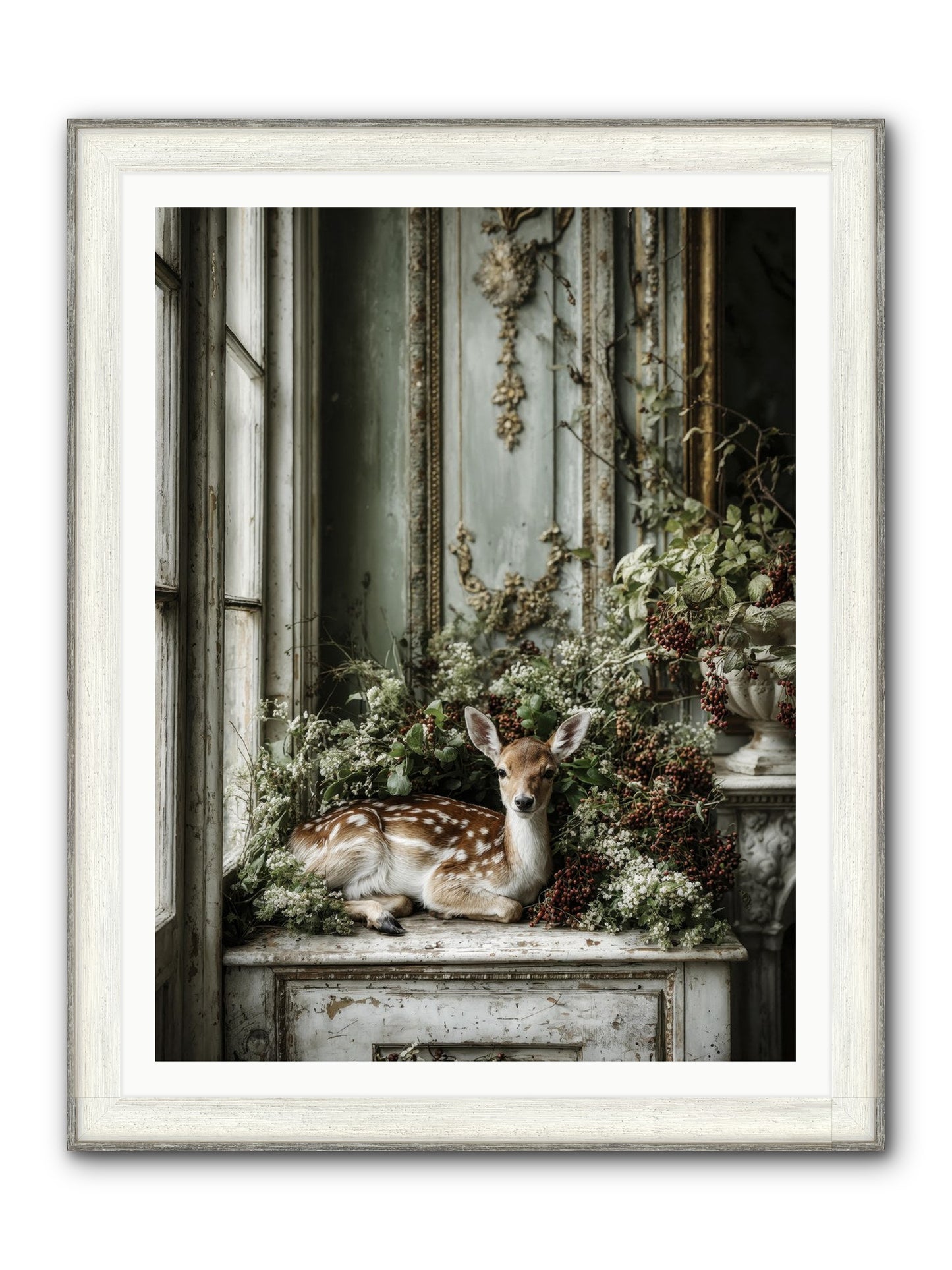Percival Framed Print - Driftwood White 36x48