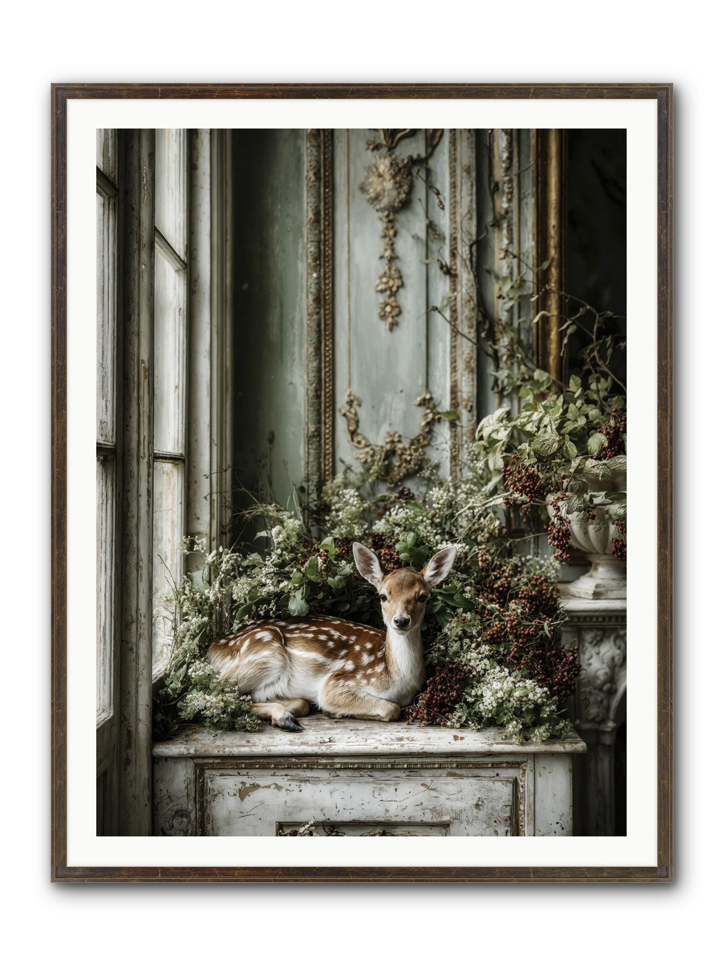 Percival Framed Print - Slimwoods Black/Gold 36x48