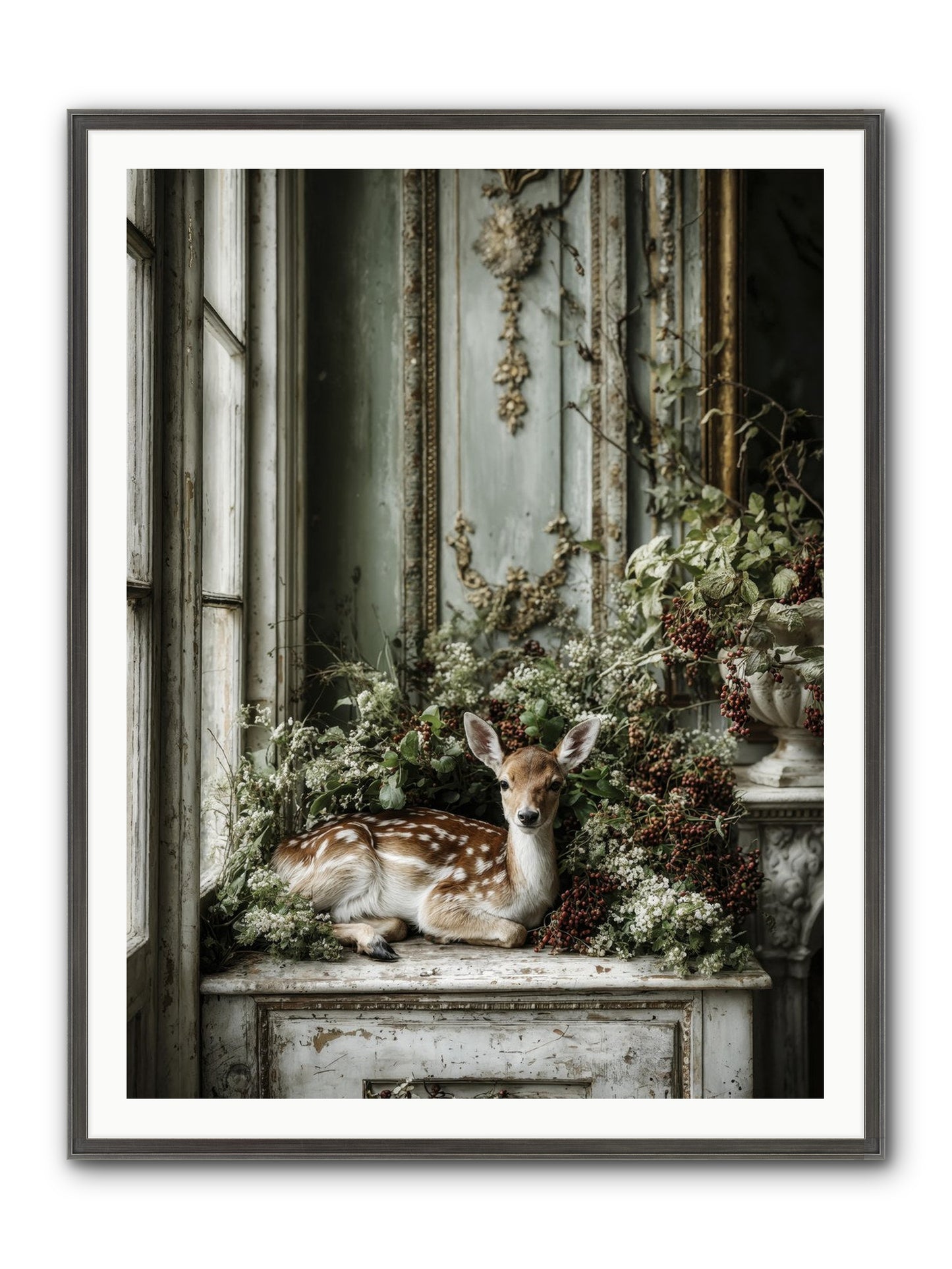 Percival Framed Print - Slimwoods Black/Silver 36x48