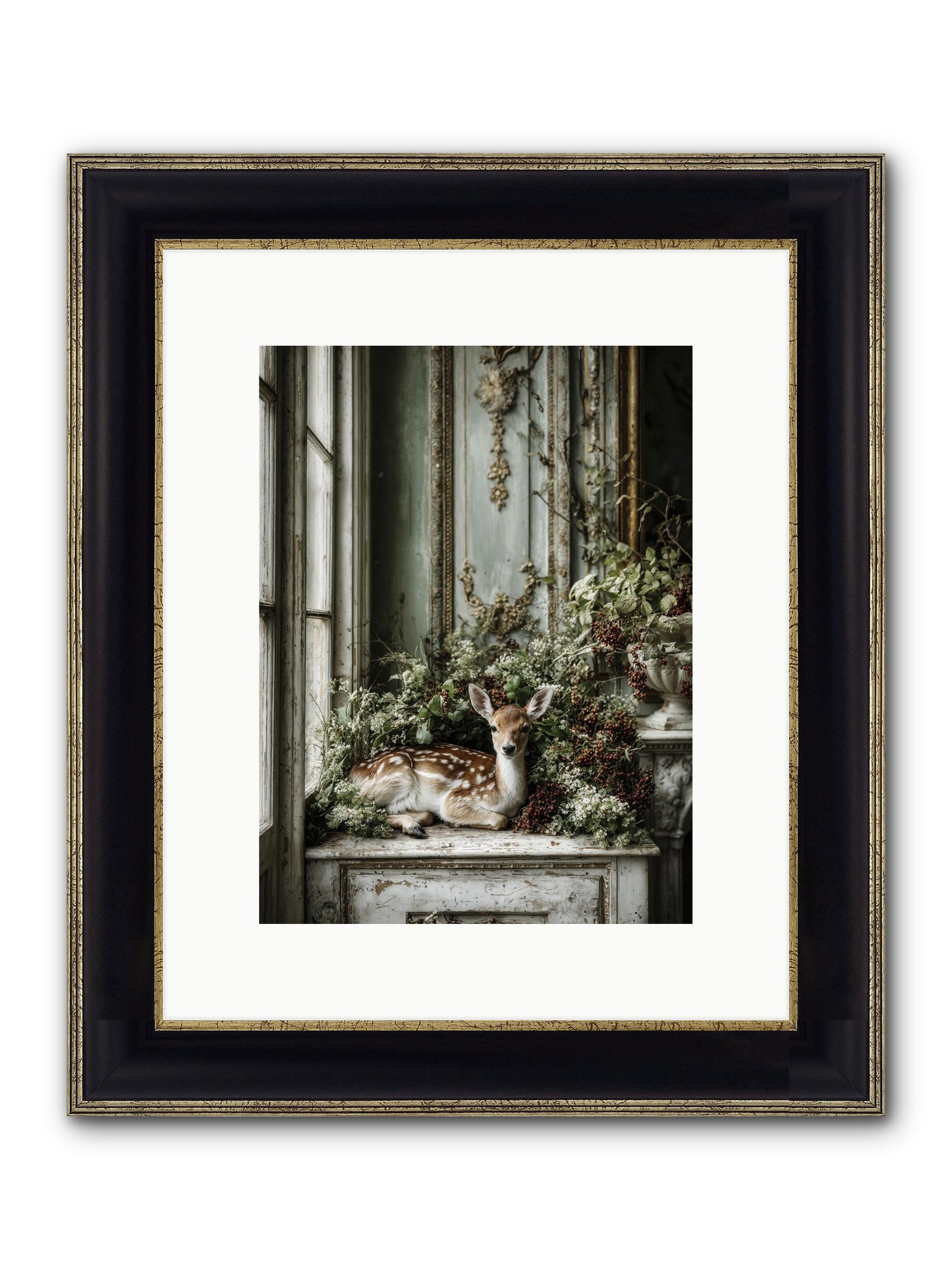 Percival Framed Print - Black & Gold 9x12