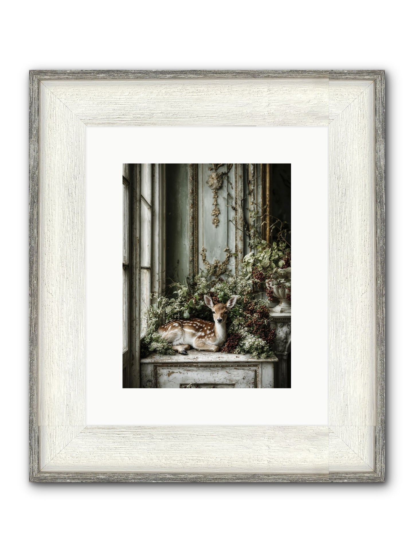 Percival Framed Print - Driftwood White 9x12