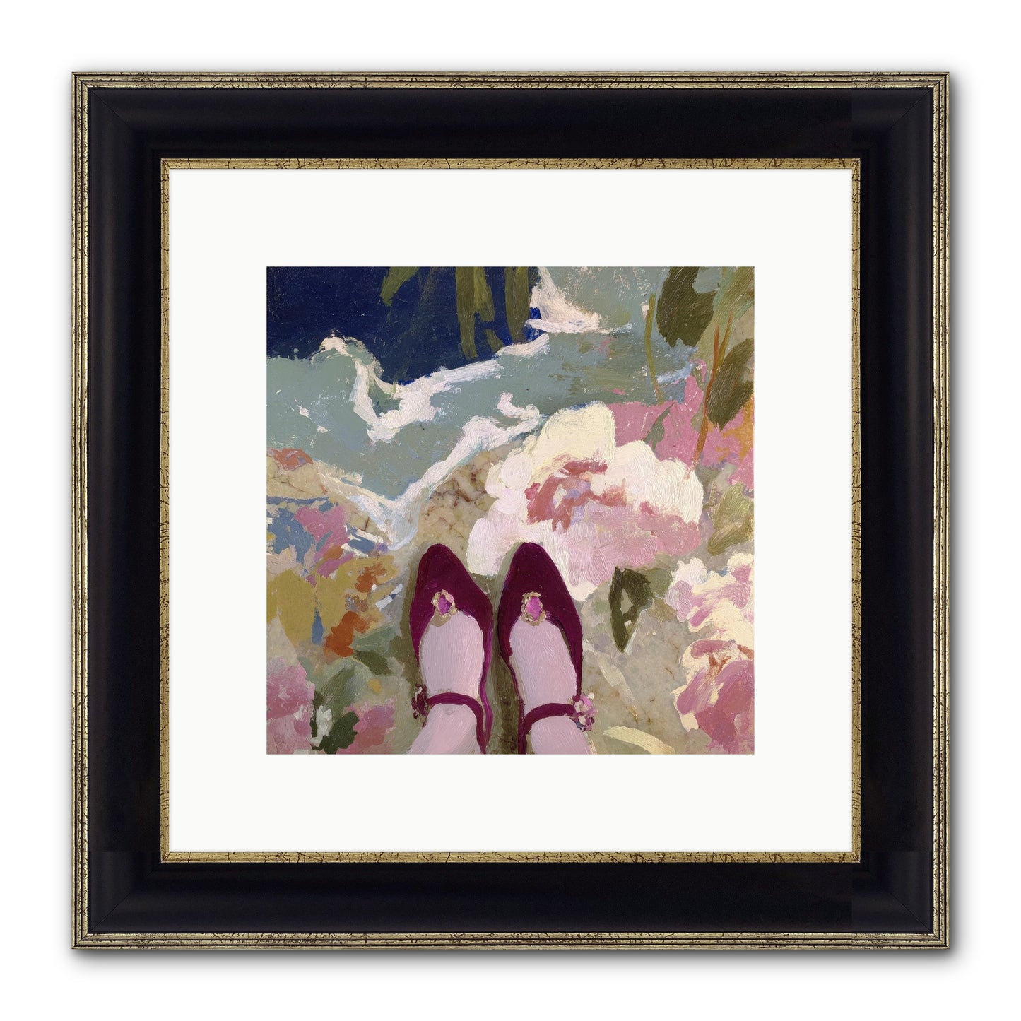 Perfect Placement Framed Print - Black & Gold 10x10