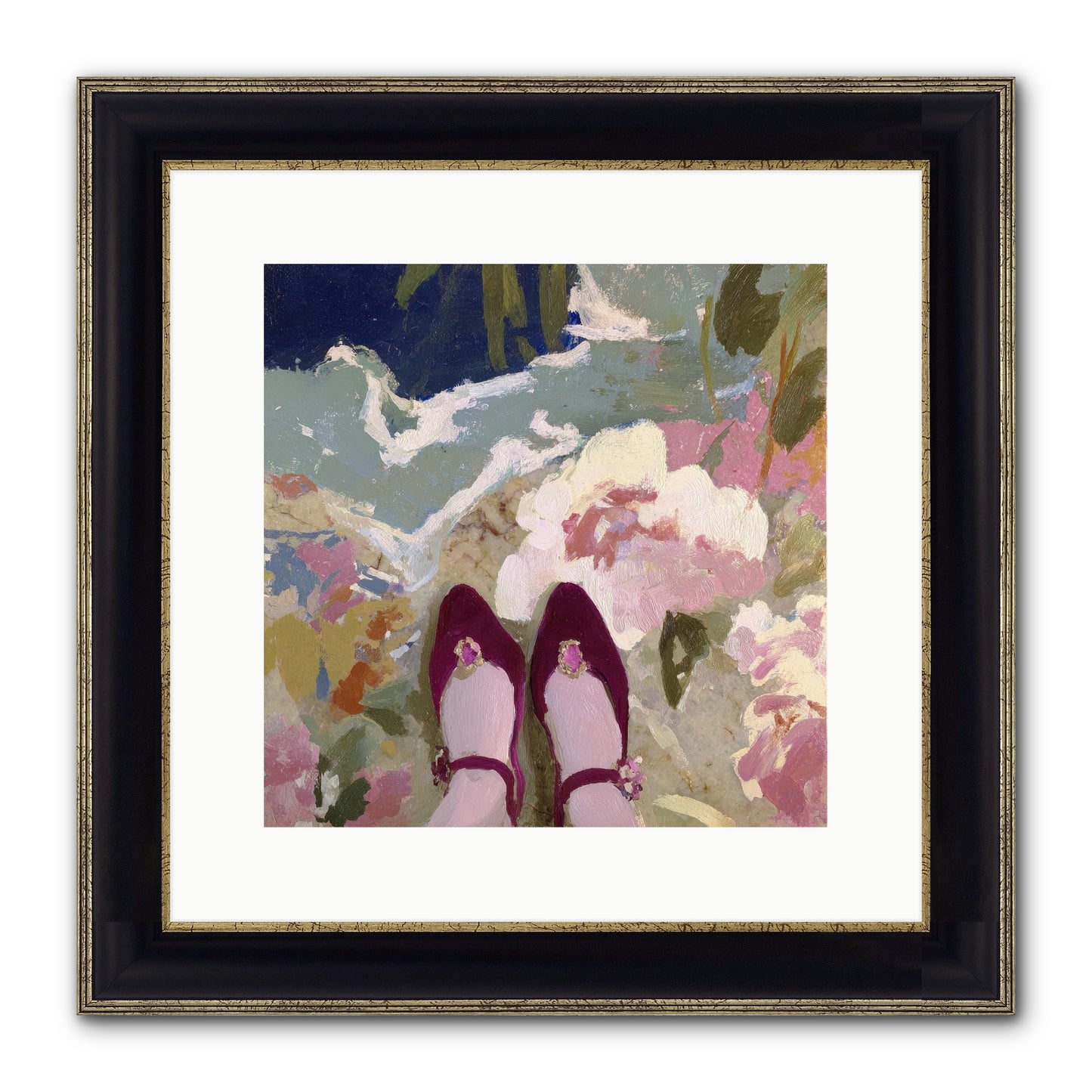 Perfect Placement Framed Print - Black & Gold 12x12