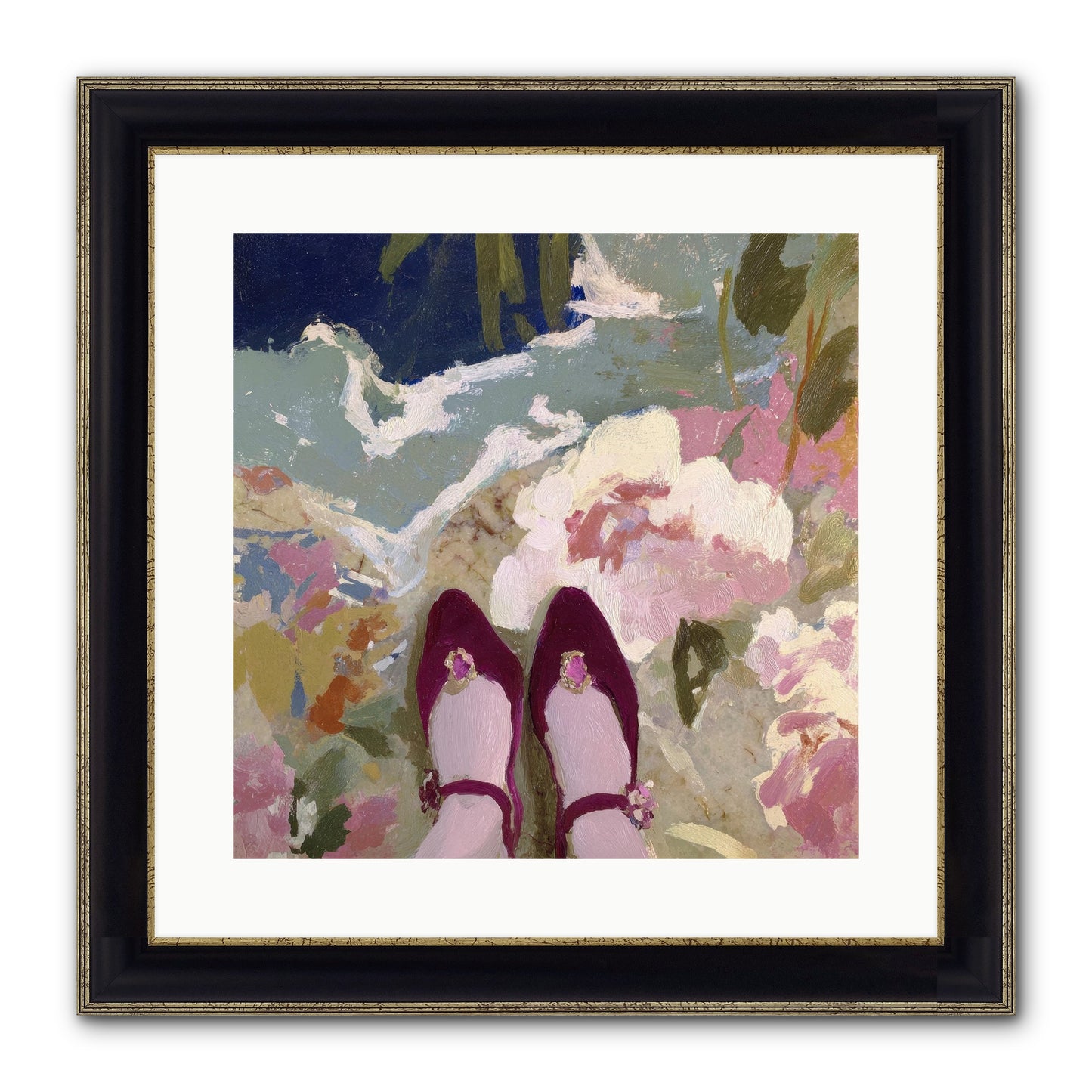 Perfect Placement Framed Print - Black & Gold 16x16