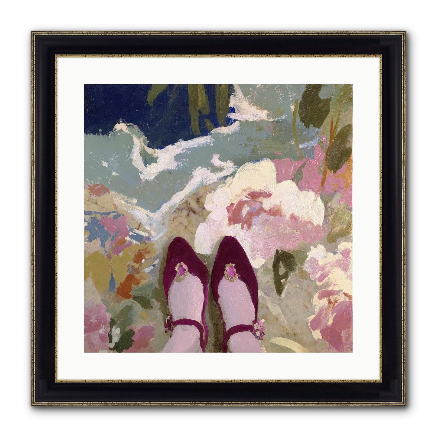 Perfect Placement Framed Print - Black & Gold 20x20