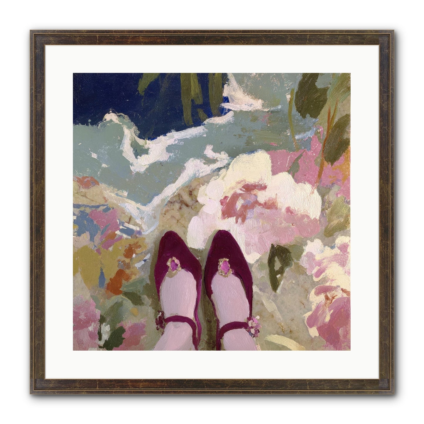 Perfect Placement Framed Print - Slimwoods Black/Gold 20x20