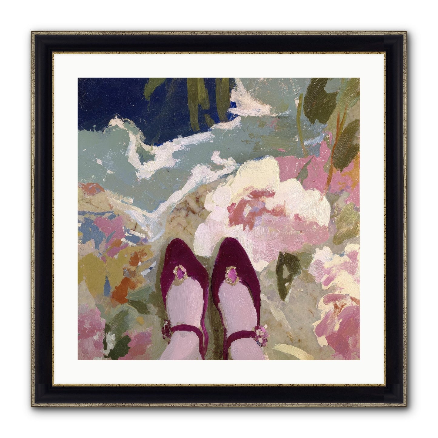 Perfect Placement Framed Print - Black & Gold 24x24