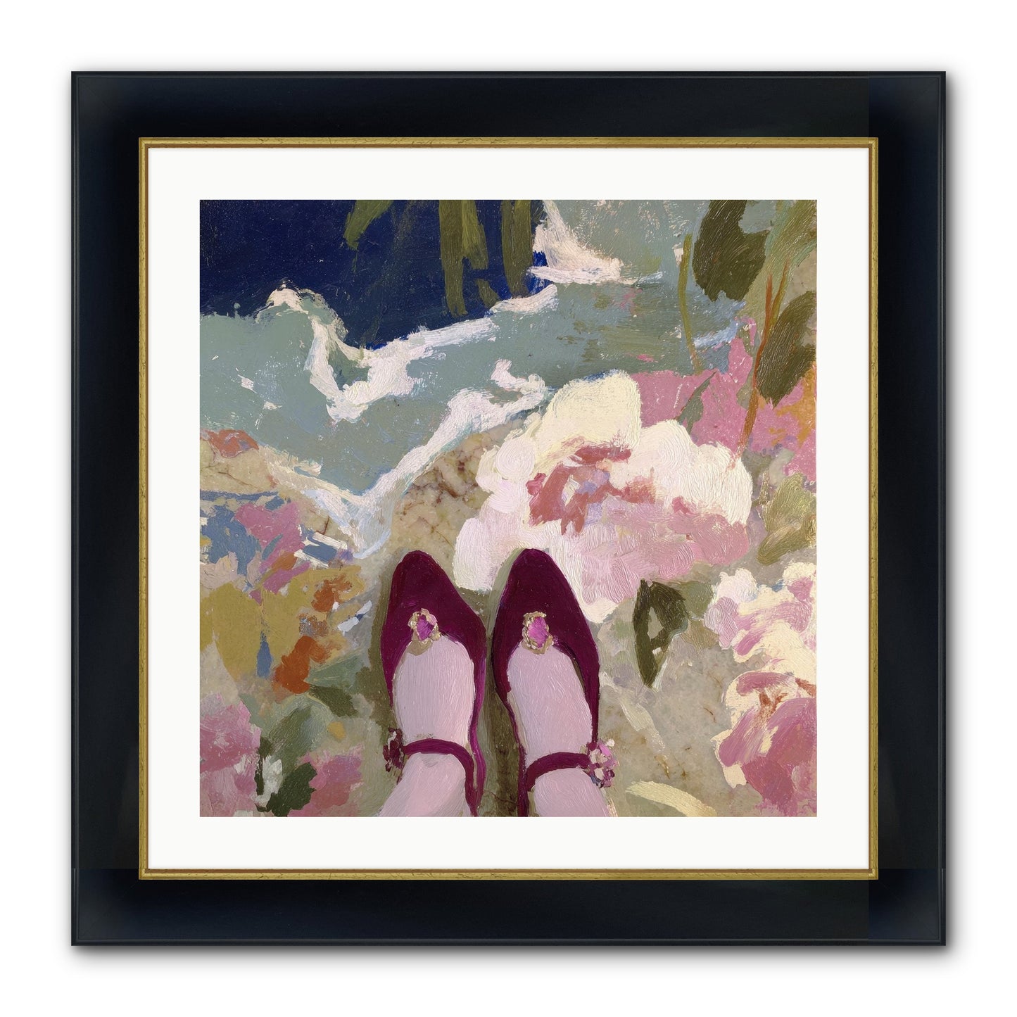 Perfect Placement Framed Print - Wide Black w/Gold 24x24